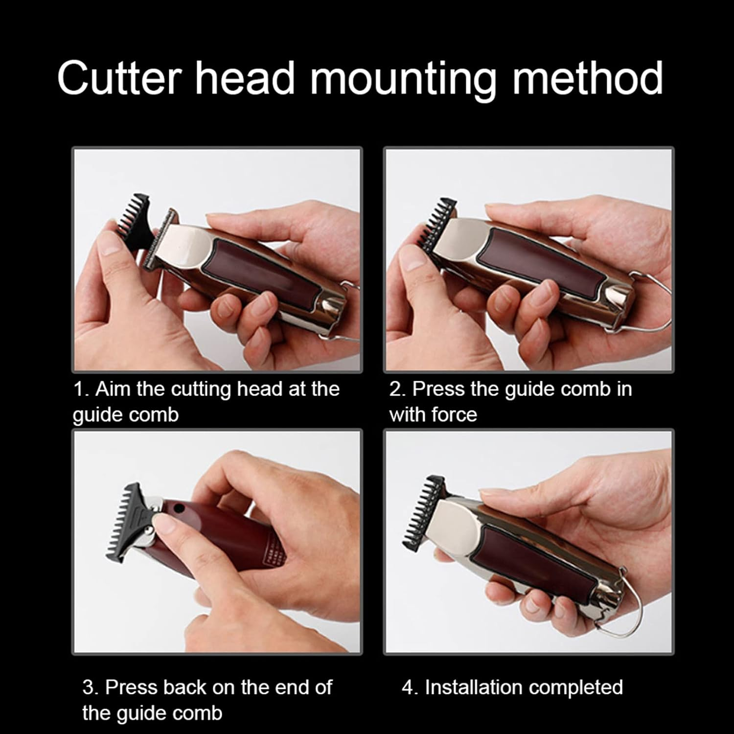 Professional Men'S Hair Trimmer with 3 Attachment Combs Precision Trimmer Long Hair Trimmer Men'S Contour Trimmer Razor Husband Father image number 4