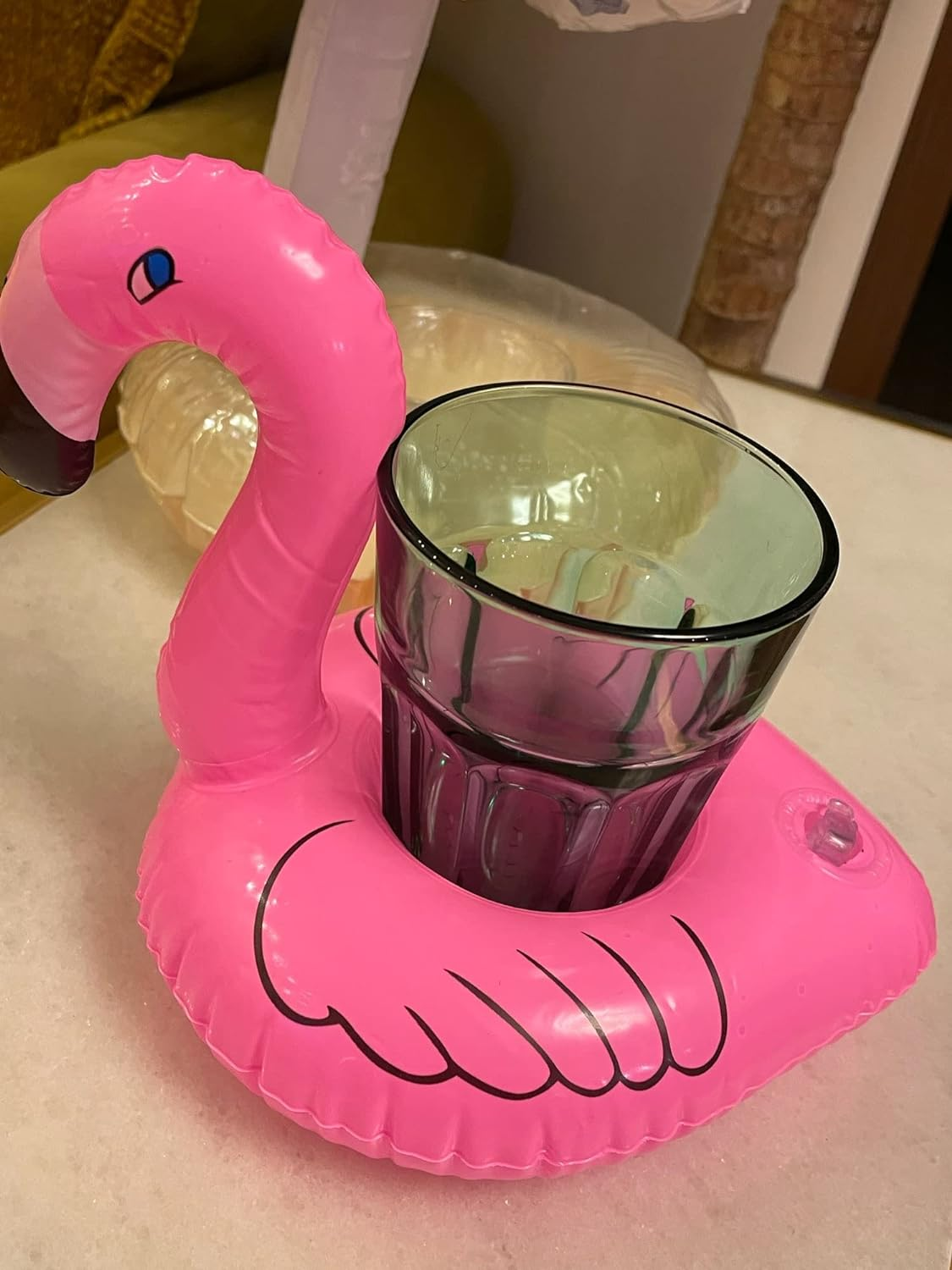 Inflatable Raft for Elf, 5 Pcs Naughty Elf Accessories Props, Funny Inflatable Cup Holders for Hot Tub, Floating Drinks Holder with Inflatable Repair Patches, Flamingo Unicorn Drink Holder for Pool image number 2