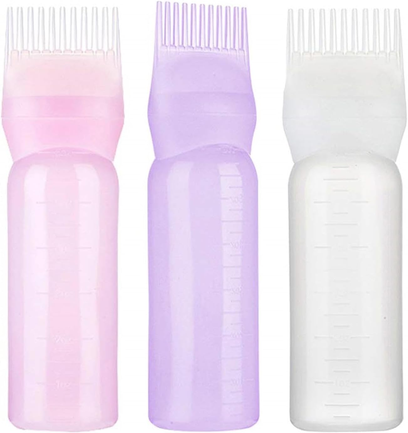 Root Comb Applicator Bottle 6Oz Hair Dye Applicator Brush Comb Dispenser Comb Bottle Root Comb Dye Bottle Hair Color Applicator Bottle 3 Pack for Hair Root Comb Color with Measurements image number 5