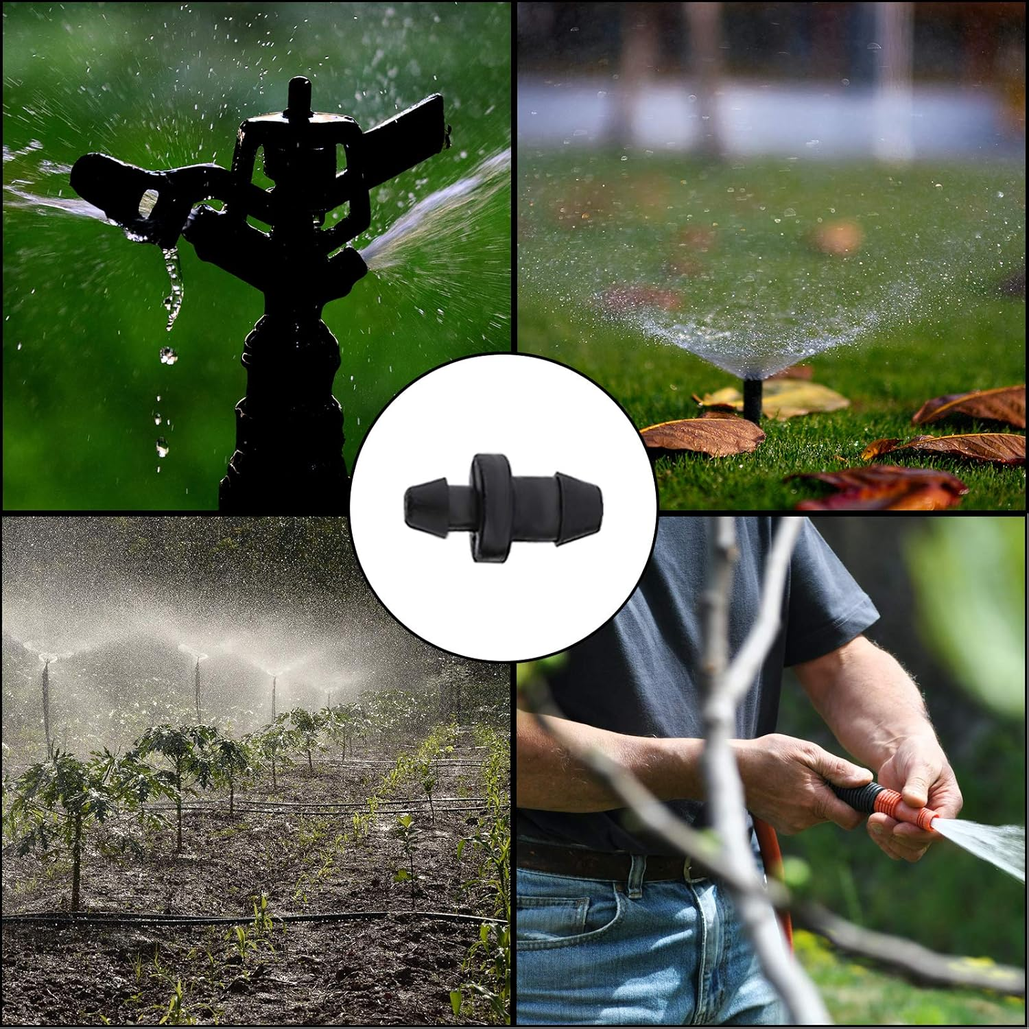 AIEX 50Pcs Drip Irrigation Plugs Drip Irrigation Tube End Closure Hole Plugs with 1Pcs Hole Punching Tool for Home Garden Hose Pipe Supplies image number 1