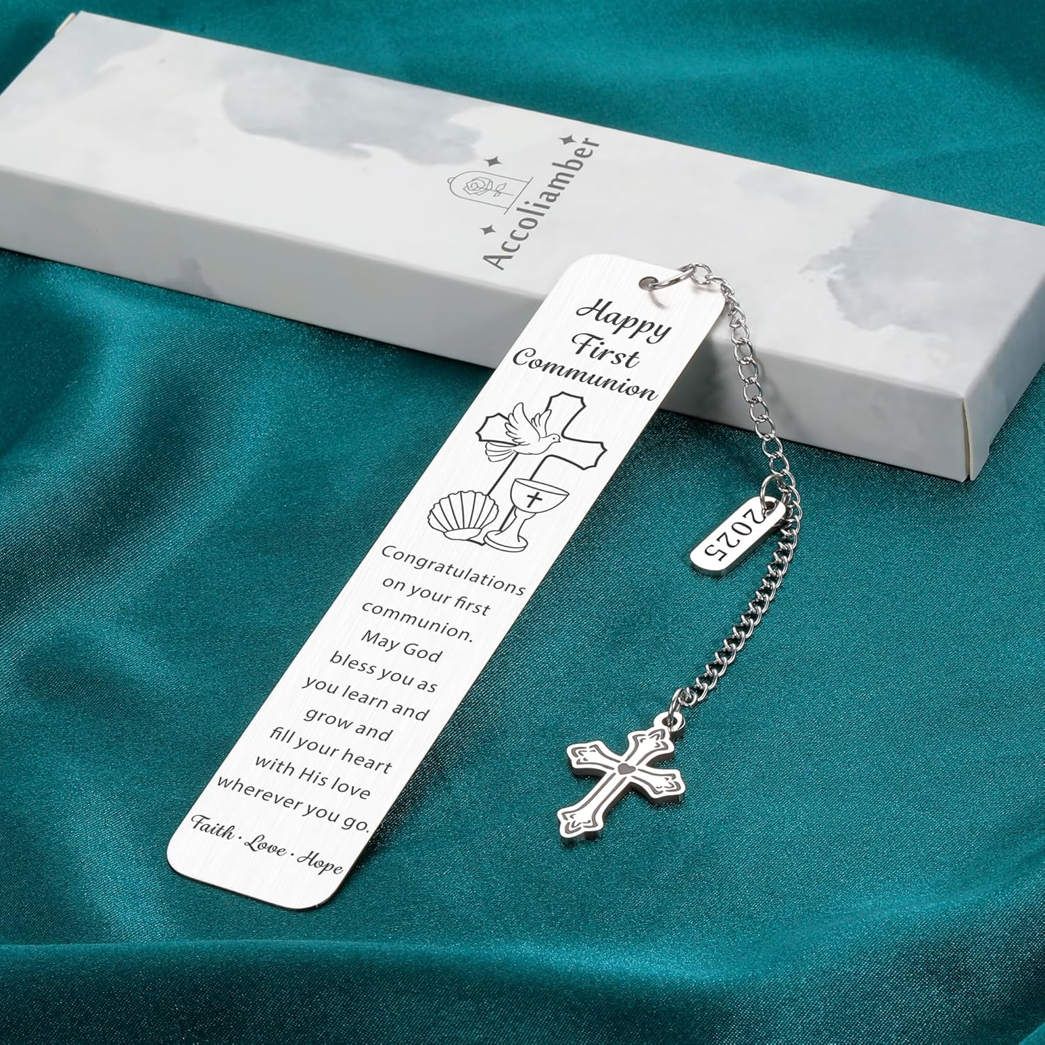 First Communion Gifts for Girls First Communion Gifts for Boys Women Men 1St Holy Communion Bookmark Baptism Confirmation Gifts for Teen Easter Basket Stuffers Christian Religious Easter Gifts for Kid image number 3