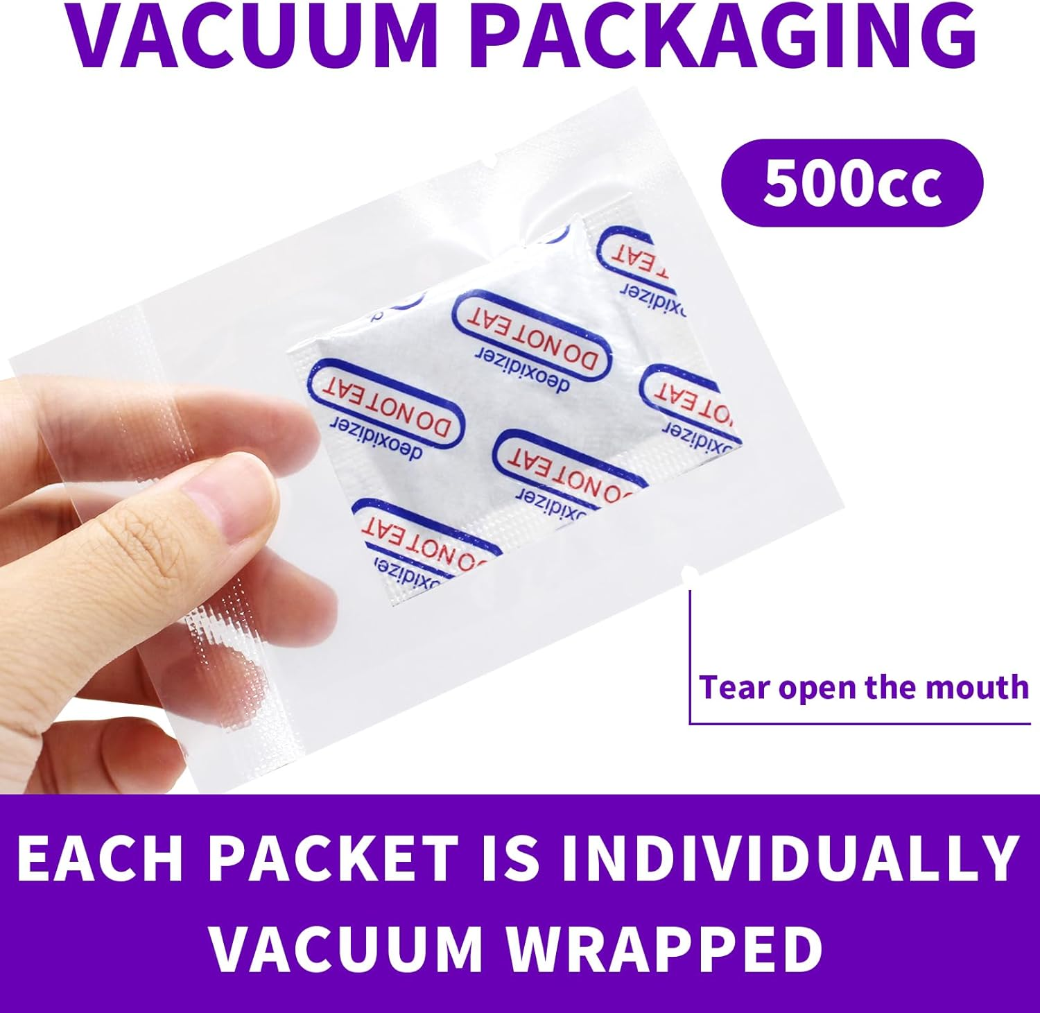 Individually Wrapped - Midukit Oxygen Absorbers for Food Storage 500Cc, 50 Packs, Food Grade Packs for Long Term Food Storage Survival, Mason Jars, Mylar Bags, Canning, Dehydrated, Preserved Foods image number 4