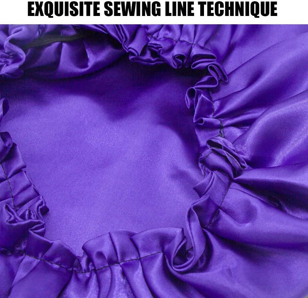 Dehman Adjustable Satin Sleep CAP Hair Bonnet Double Layered Reversible for Women Protective Sleep Hairstyles Satin Bonnet Cap for Hair,Good for Hair image number 4