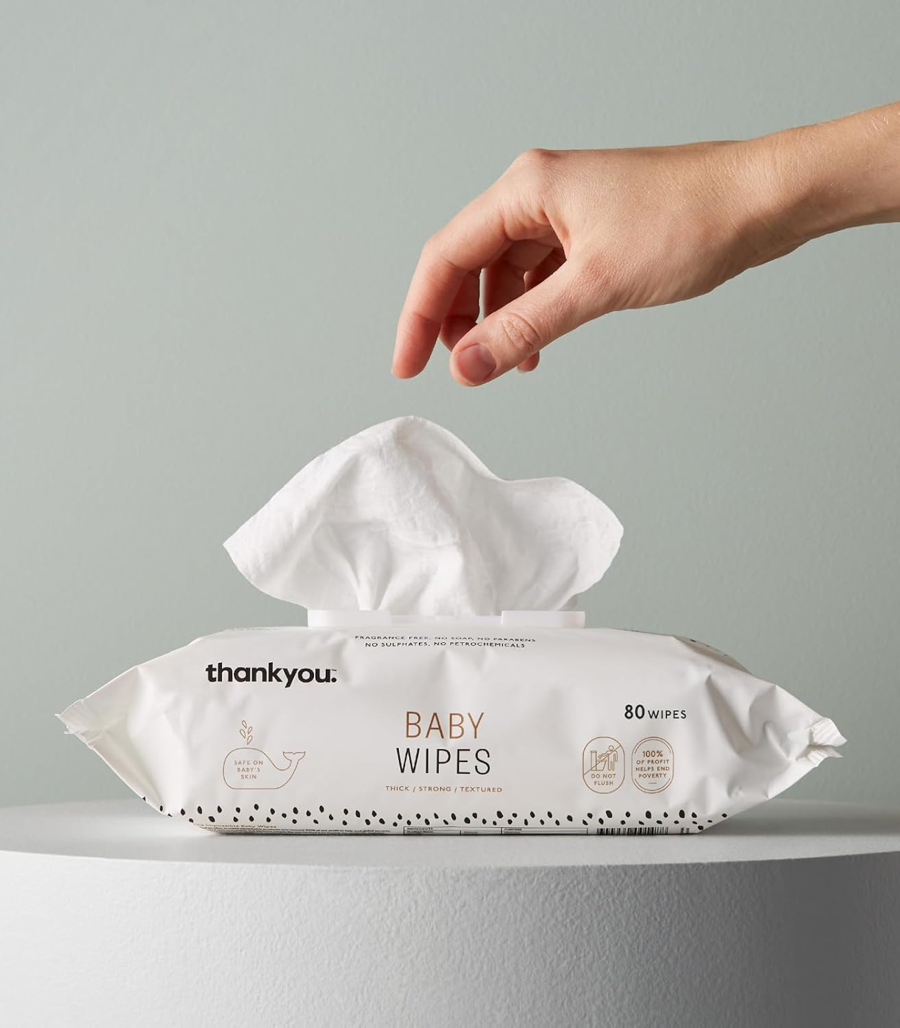 Thankyou Fragrance Free Thick and Soft Baby Wipes Value Pack (Pack of 3) image number 5