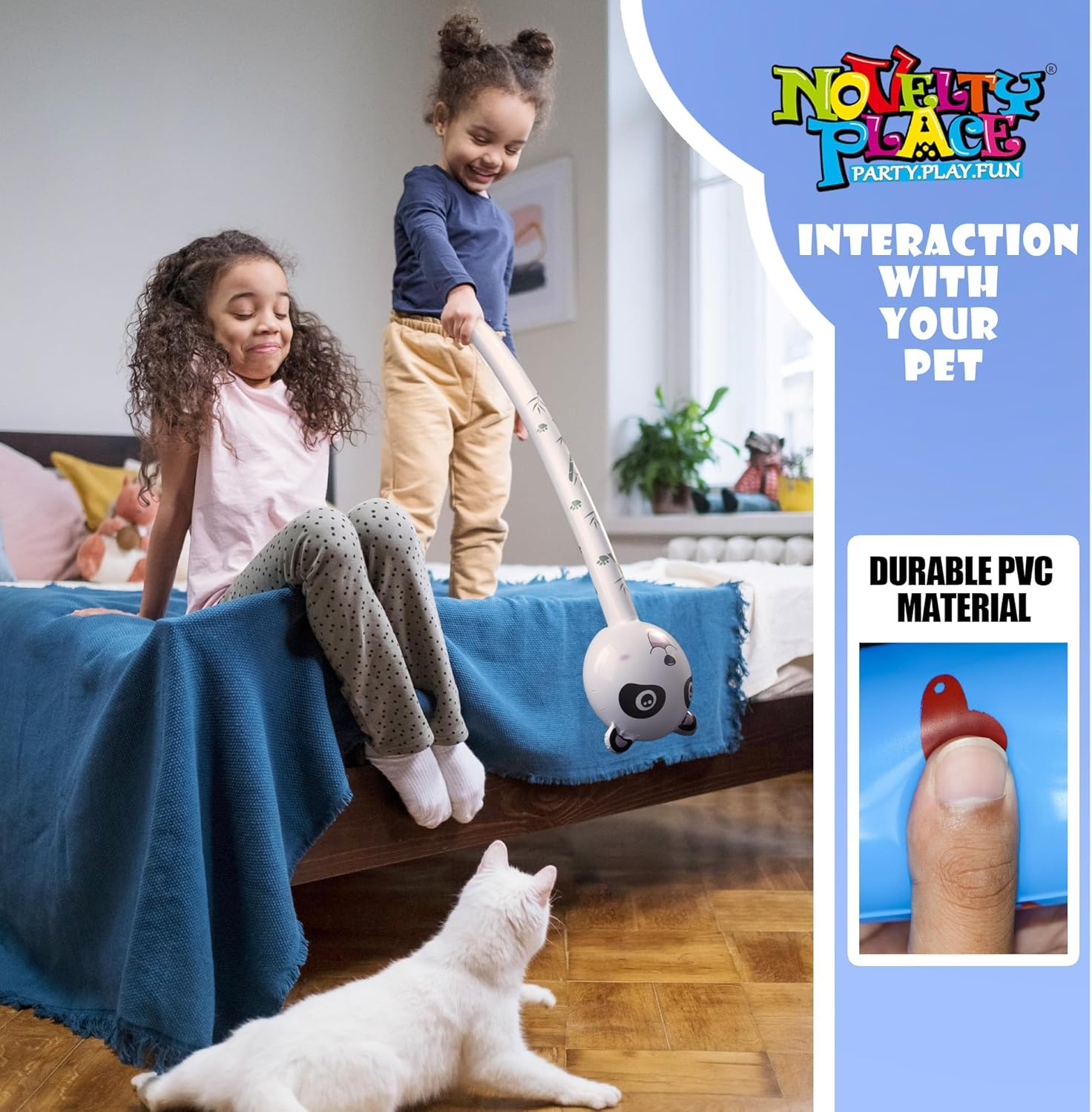 Novelty Place 6 Pcs Inflatable Animals Stick with Sound - Jungle Safari Animal Balloons Stick Blow up Toys for Kids Animal Theme Birthday Party Favors and Decorations image number 5