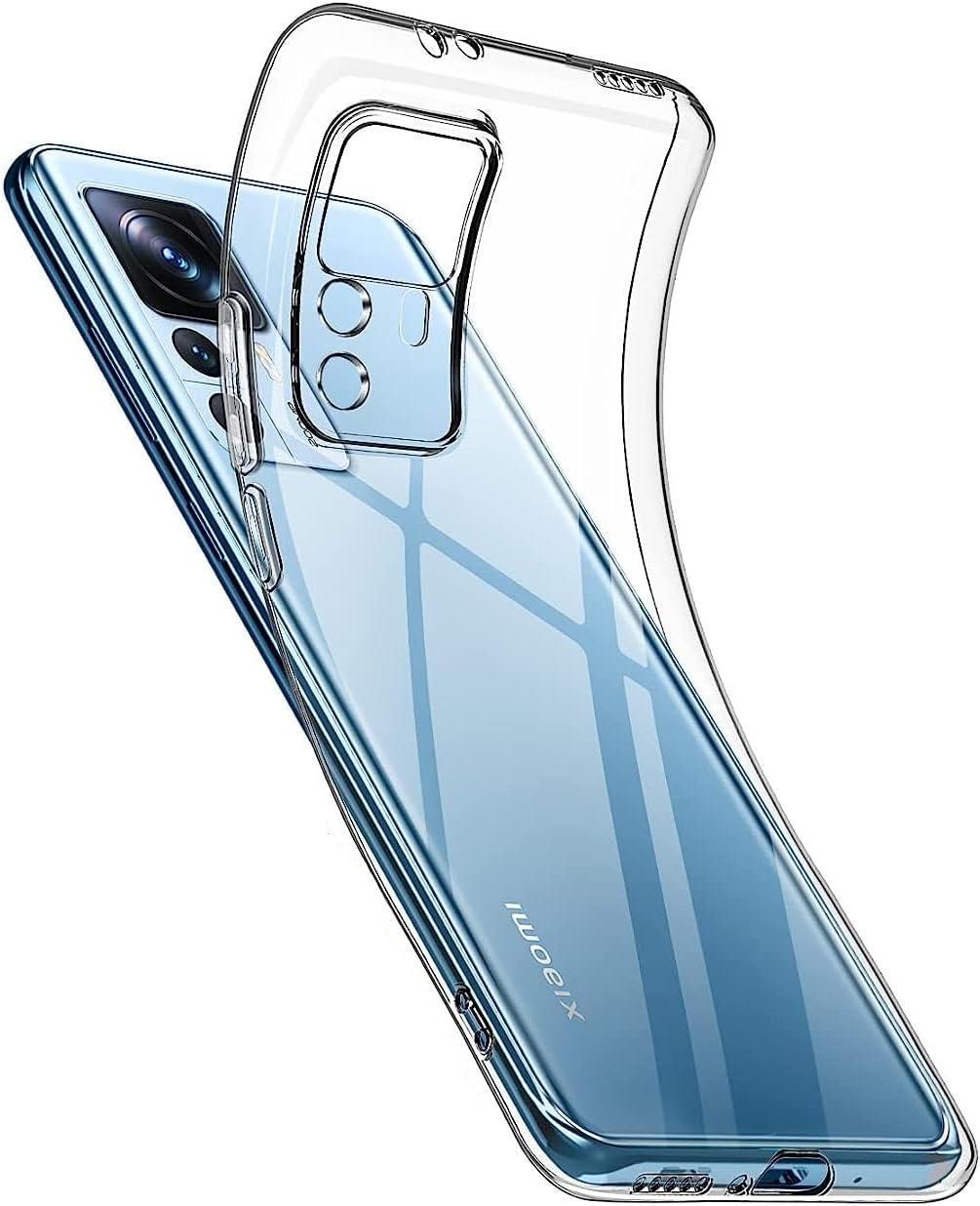 Captor Xiaomi 12T / 12T Pro Transparent TPU Flexible Silicone Case Soft and Thin with Raised Edge for Screen and Camera Protection