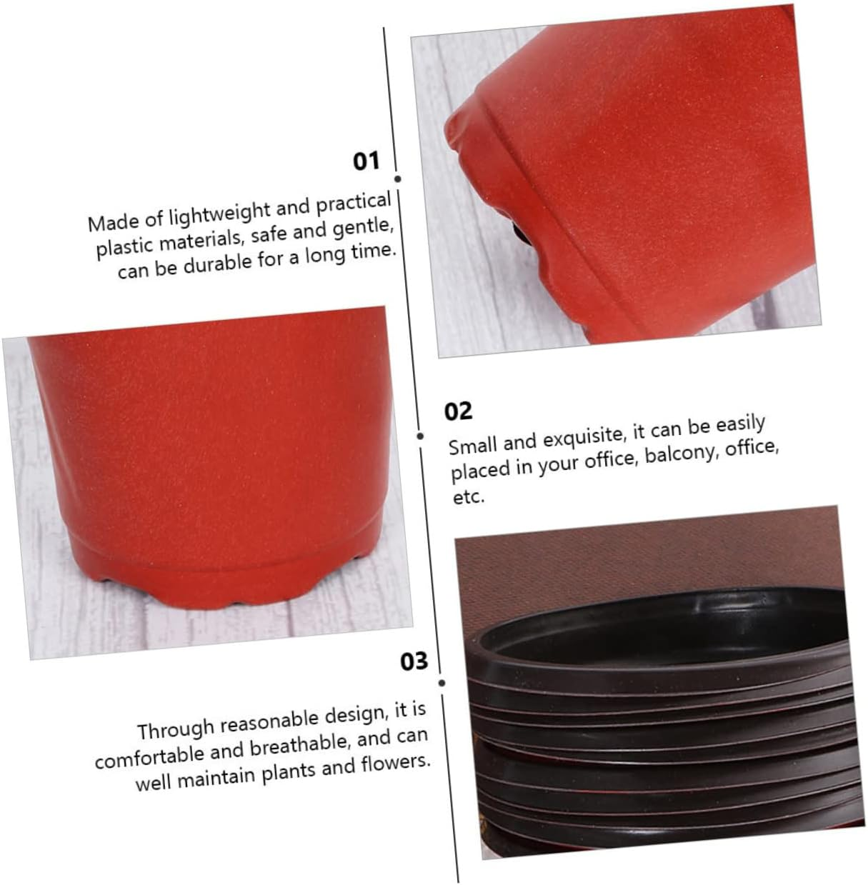 Toddmomy Plant Nursery Pots 20Pcs Plastic Flower Pots Simple Shape for Breathable Design