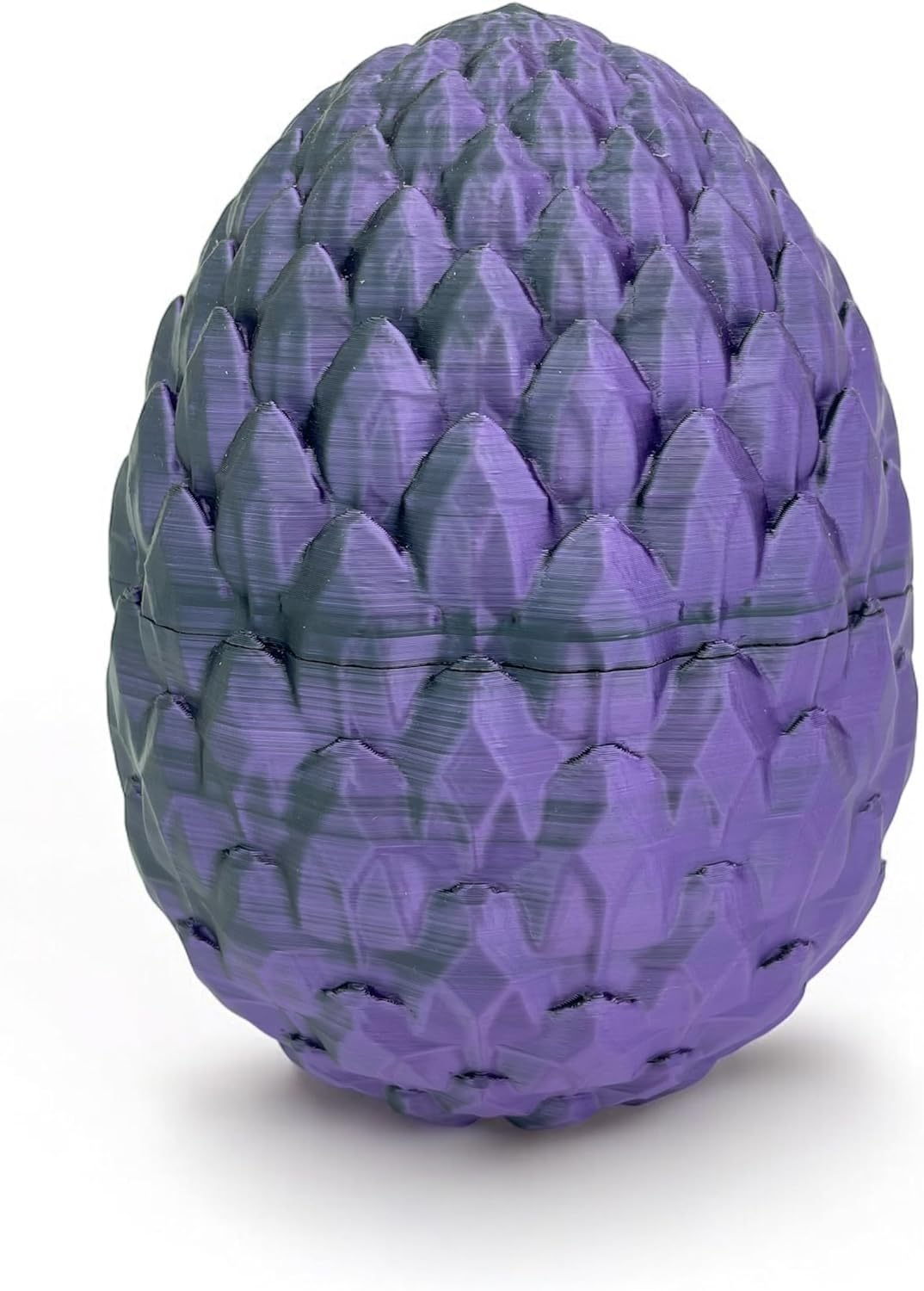 3D Printed Egg with Dragon Inside, Large Crystal Dragon in Scaled Egg with Lucky Coins, Full Articulated Figurine for Adults with ADHD, Autism, Stress and Anxiety Relief (Purple and Black) image number 5