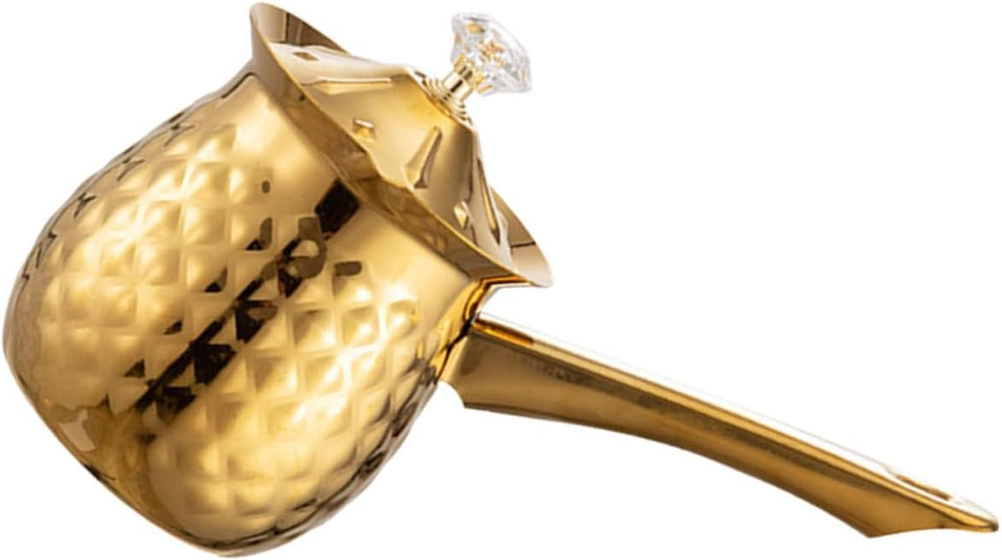 BATHVEVE Turkish Coffee Pot Vintage Metal Cezve Coffee Brewer 600Ml Gold Plated for Stovetop and Turkish Tea Brewing image number 2