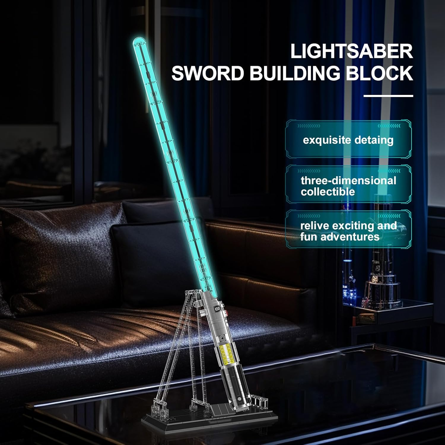 Mould King 10139 Lightsaber Building Blocks Set, Light Saber with Stand, Rechargeable Light Sword for Adult Kids Birthday Thanksgiving Xmas Toys Gift Halloween Cosplay (1089+ PCS) image number 6