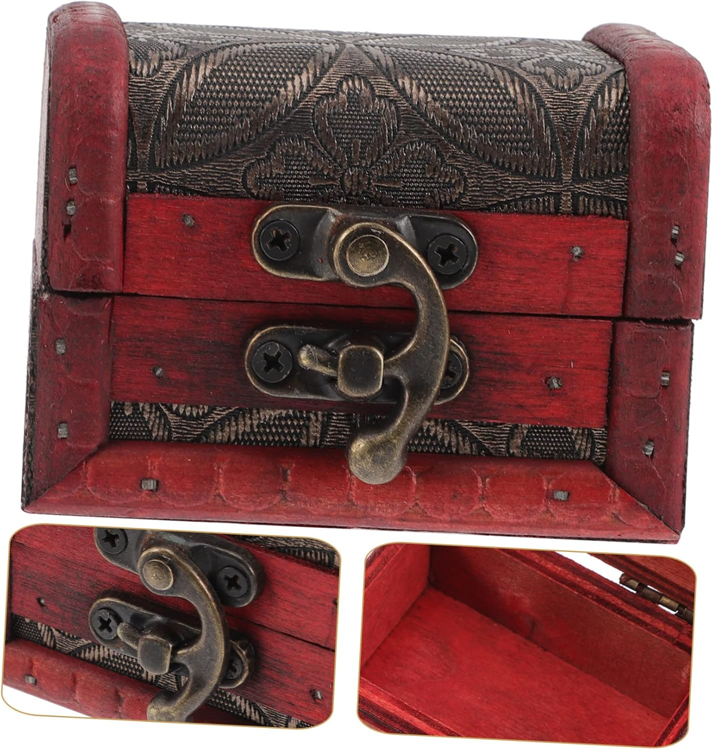 Christmas Candy Box Small Wooden Treats Storage Box Retro Craftsmanship Wood Coin Holder - Multi image number 4