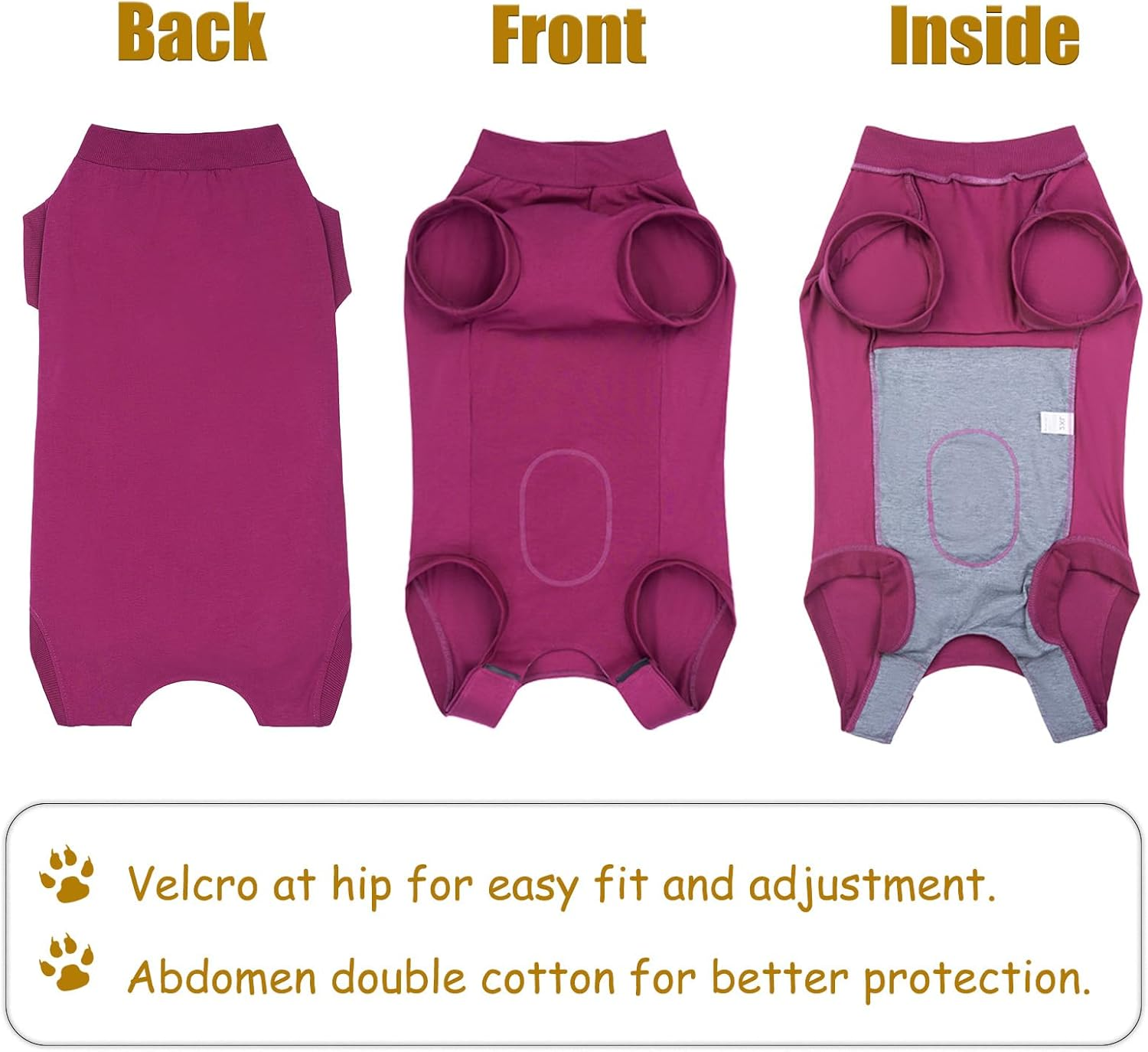 Axcimond Dog Body after Surgery Leak Protection Dog Surgery Body Dog Castration Male Medical Pet Shirt Dog Onesie Wound Protection Suits for Dogs with Velcro Fastening Alternatives to Cone And image number 6