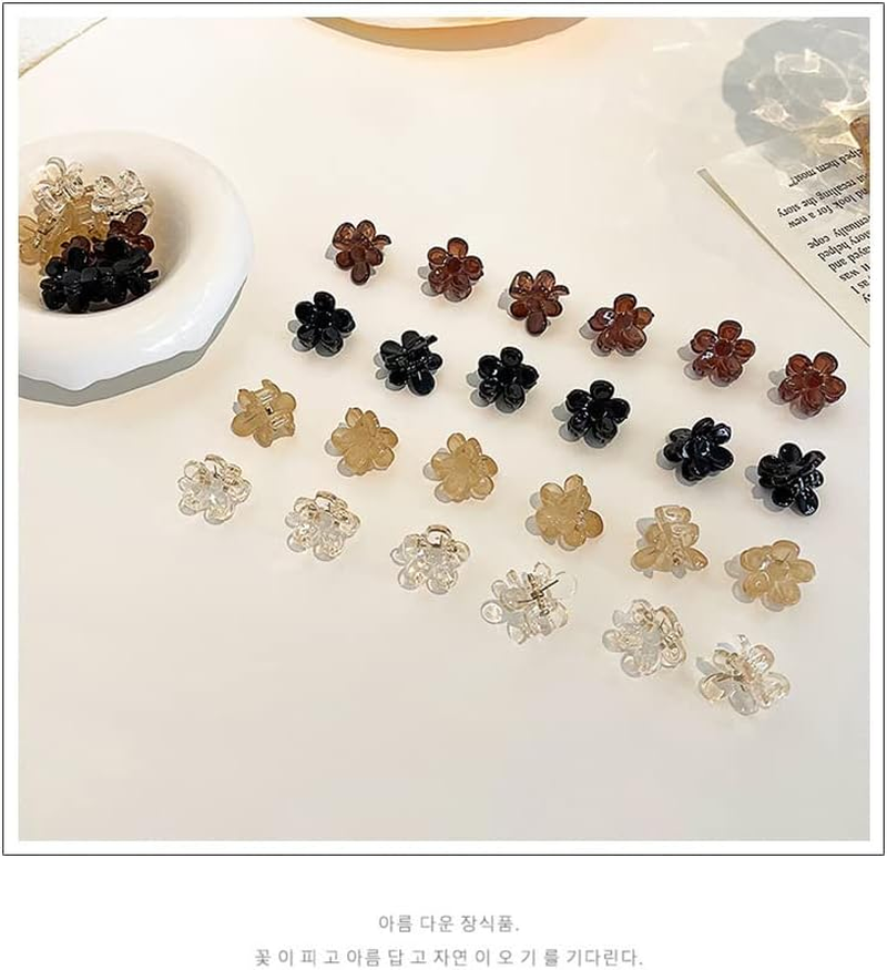 Set of 20 Black Mini Girls Braided Hair Clips Pony Clips Exquisite Side Clips Headpiece Hair Clips (Pink Rhinestones) image number 3