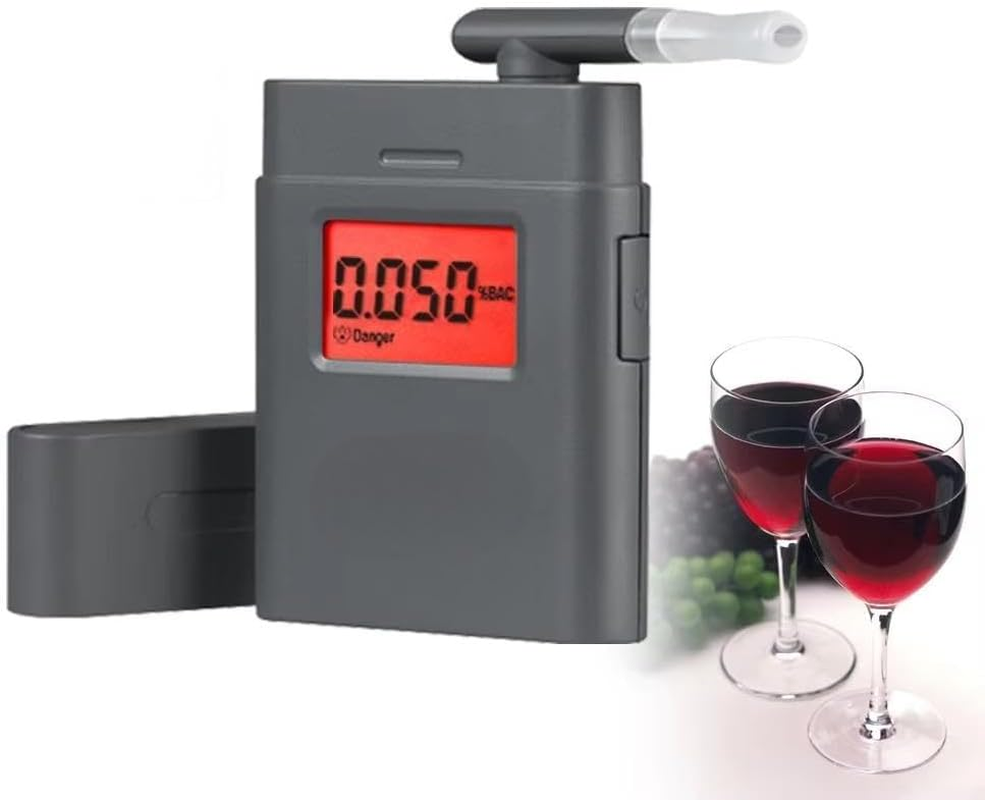 Breathalyzer High Accuracy Alcohol Tester, Portable Breathalyzer with LCD Digital Display for Home Use(5 Mouthpieces) Black image number 3