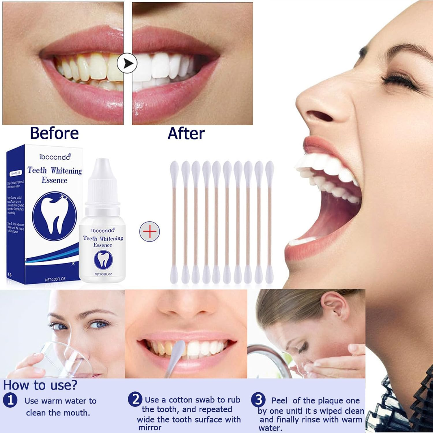 Whitening Tooth Paint Instant Teeth Whitening Essence Teeth Paint Gel Tooth Stain Removal Refreshing Breath Care for All Types of Teeth image number 4