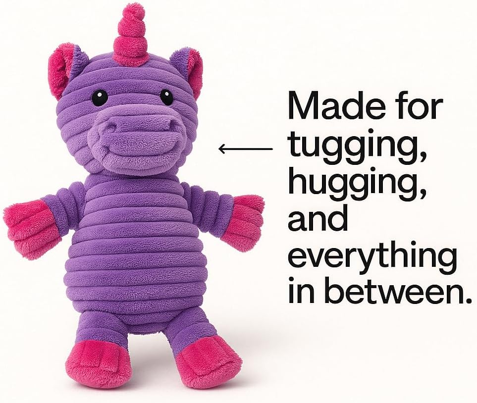 Jalousie Plush Toys Assortment Value Bundle Puppy Pet Mutt Squeak Toy for Medium Large Dogs (5 Pack Corduroy) image number 2