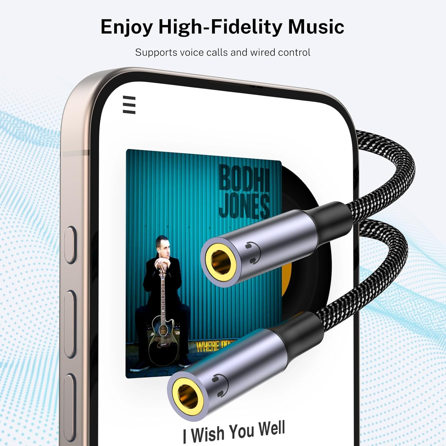 MOSWAG Headphone Splitter, 3.5Mm Male to 2 Female Audio Y Splitter, 4-Pole Nylon Braided Male to Female Dual Headphone Jack Adapter for Apple, Samsung, Tablets image number 6