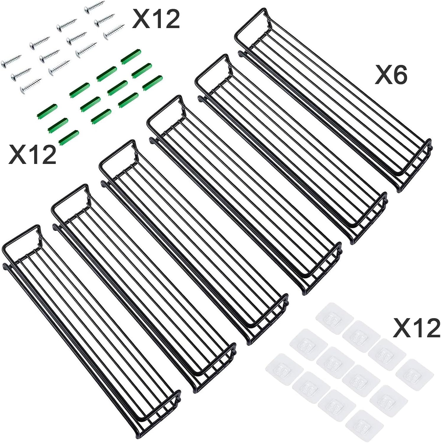 Menbyci Wall Spice Rack Organizer for Cabinet Door- 6 Tier Spice Rack Wall Mount with Adhensive Stickder & Screws - Screw Wall Mounted Spice Rack or Adhesive Hanging Spice Rack image number 6