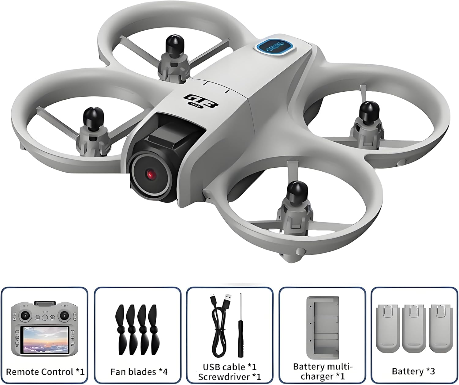 ANDCROWD Foldable Drone, Remote Control with 4.3-Inch Screen Display, Automatic Obstacle Avoidance, Includes 3 Spare Batteries image number 2