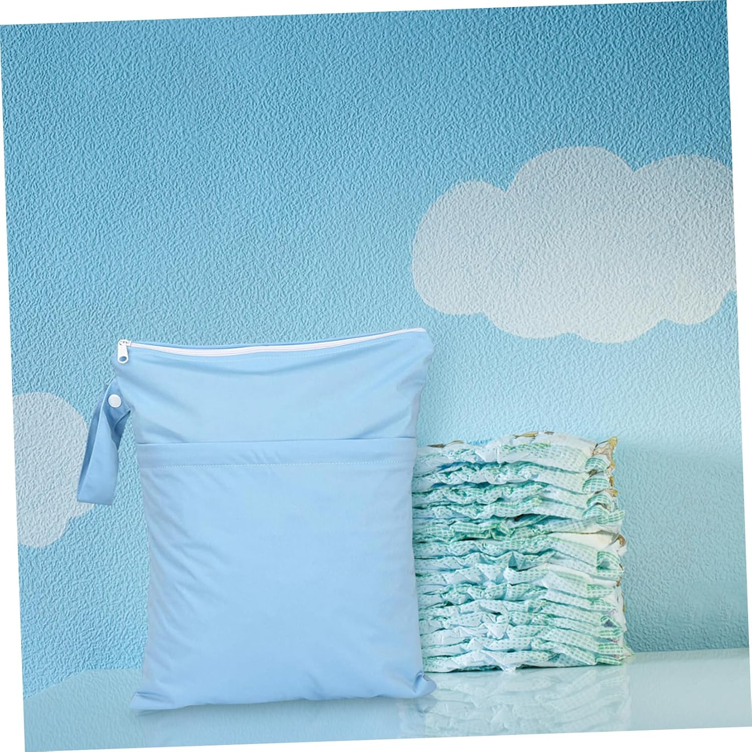 ULDIGI Waterproof Wet Bag 3 Pack Diaper Wet Bag Diapers Wet Dry Bag Material Easy Access image number 6