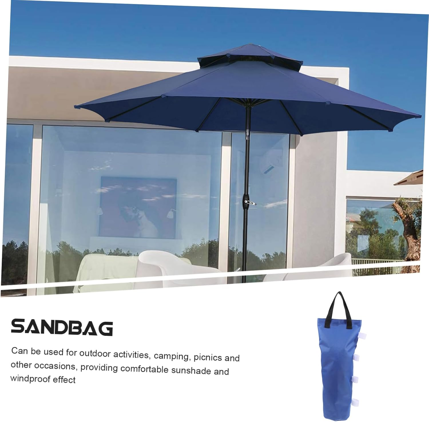 Abaodam 4Pcs Tent Weights Water Sand Fillable Umbrella Base Weight Bags for Outdoor Canopy Beach Umbrella and Camping Activities Portable and Windproof image number 6