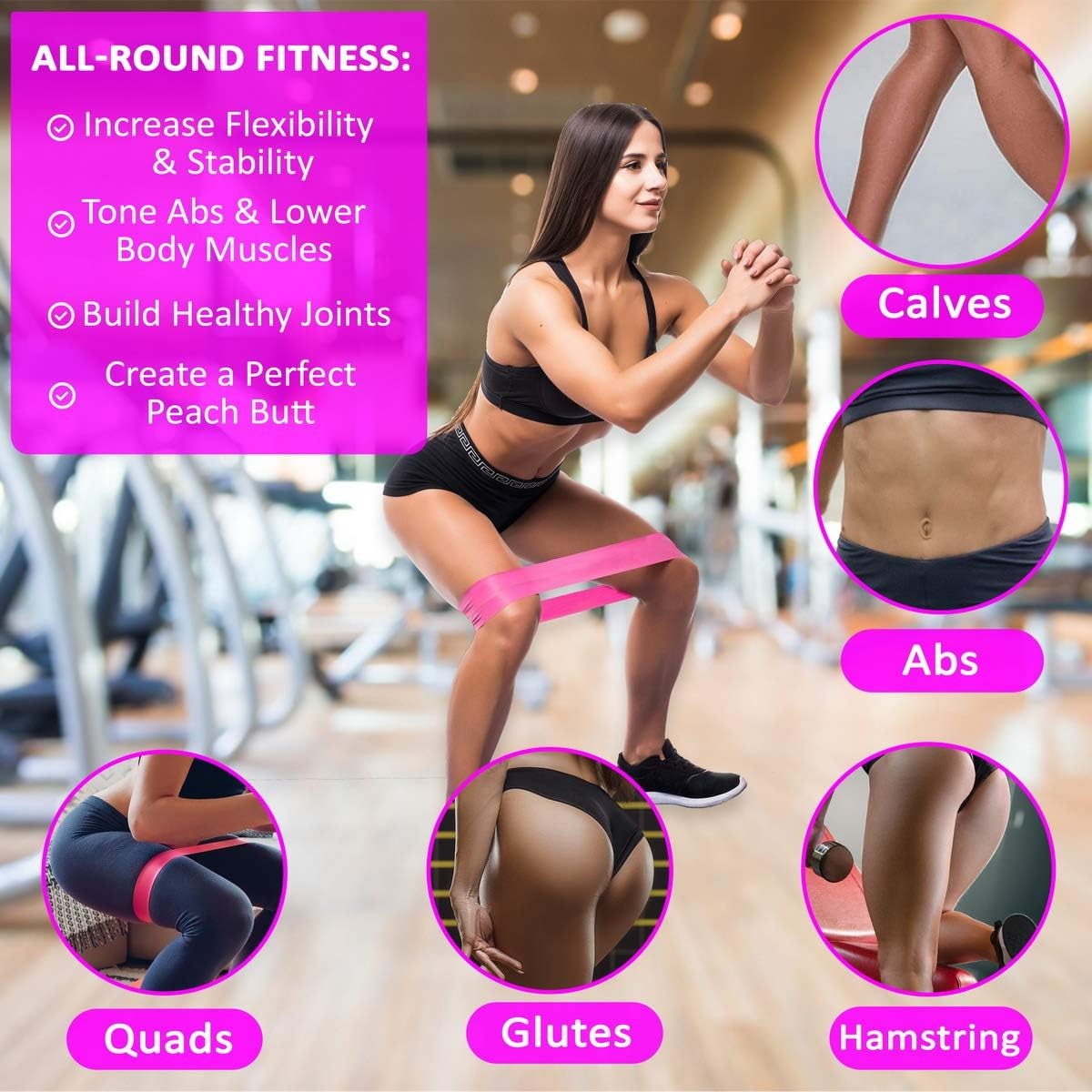 Resistance Exercise Booty Bands & Core Gliders & Jump Rope Set, Ab Floor Slider Discs W/ Double Side, Fitness Hip Circle Bands, Speed Jump Rope Crossfit for Men and Women Gift, Full Body Workout Fitness Exercise image number 2