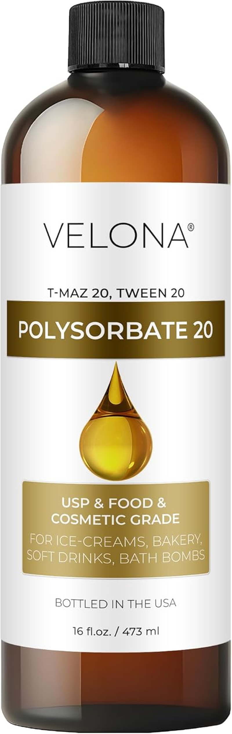 100% POLYSORBATE 20 by Velona | Solubilizer, Food & Cosmetic Grade | All Natural for Cooking, Skin Care and Bath Bombs| Size: 4 Oz image number 3