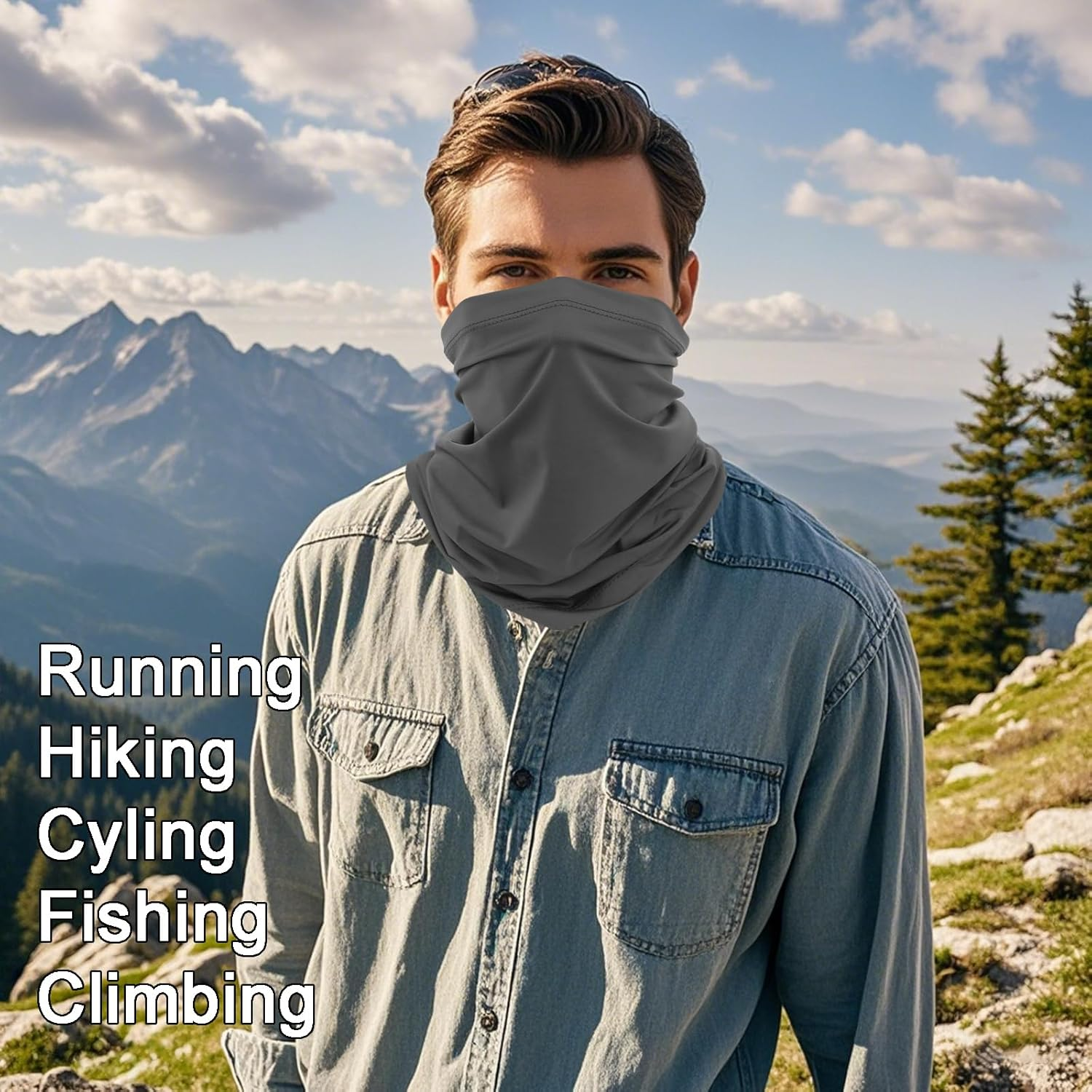 8 Pack Neck Gaiter Balaclava Gator Bandana Face Mask Cooling UV Protection Face Cover Neck Scarf for Men Women image number 6