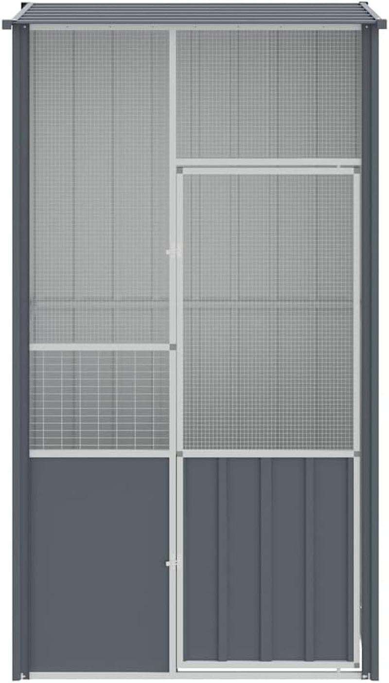 Bird Cage Anthracite 115X78X200 Cm Galvanised Steel Large Outdoor Aviary Home image number 5