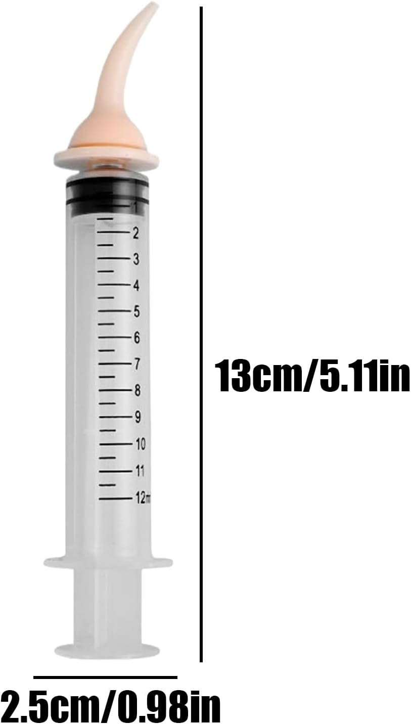 Pet Feeding Silicone Syringe, 12Ml Pill Pusher for Cats, Nipple Opening Feeder Pet Supply, Chew Resistant Cat & Dog Syringe Nipple Feeder Suitable for Home Pets Shop New-Born Mammal