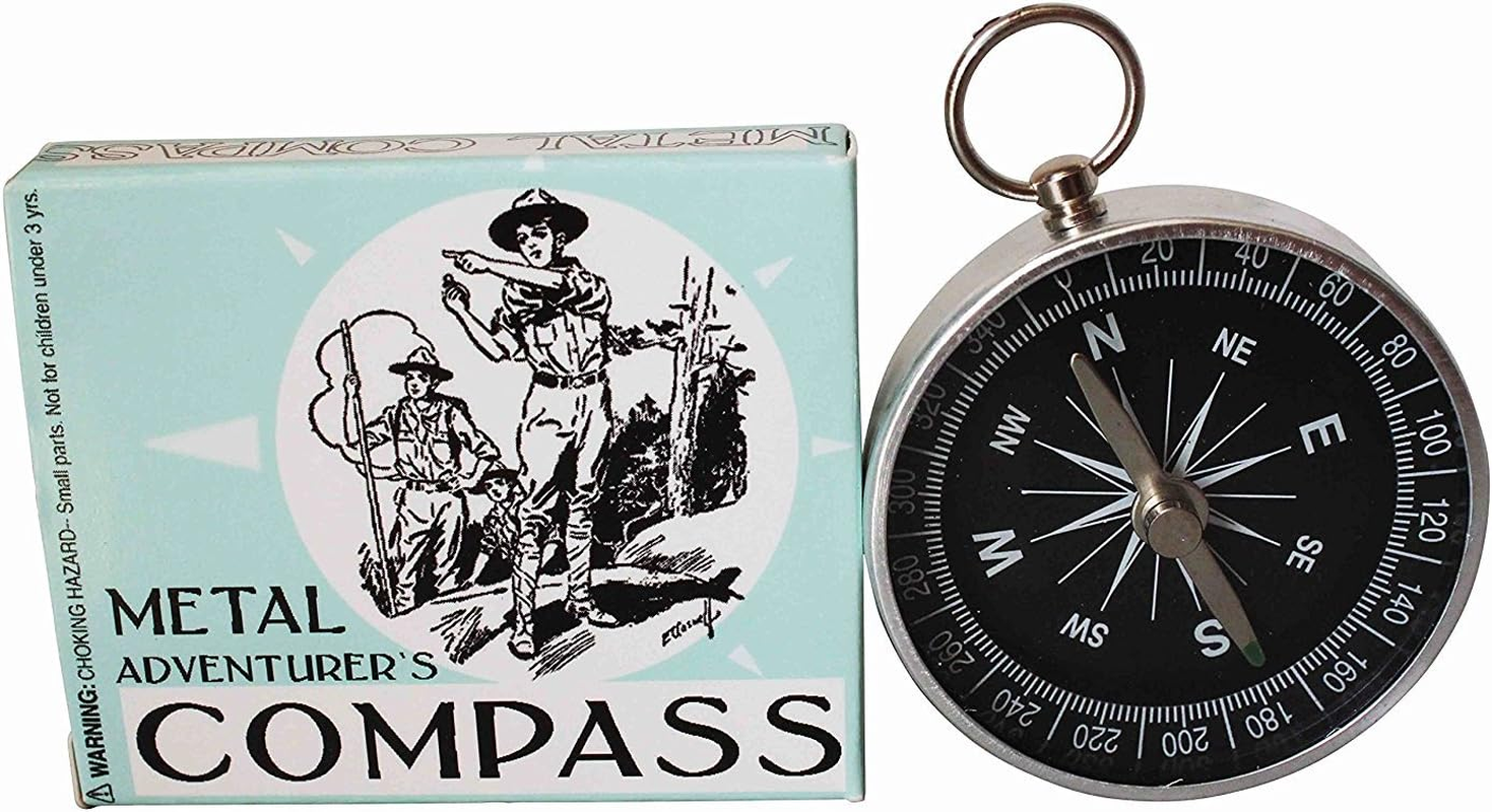 House of Marbles Adventurer'S Portable Metal Compass, Pocket-Size Navigation Tool for Kids When Camping, Walking, Orienteering, Hiking, Boating, for Party Filler, Goodie Bags or Stocking Fillers image number 2