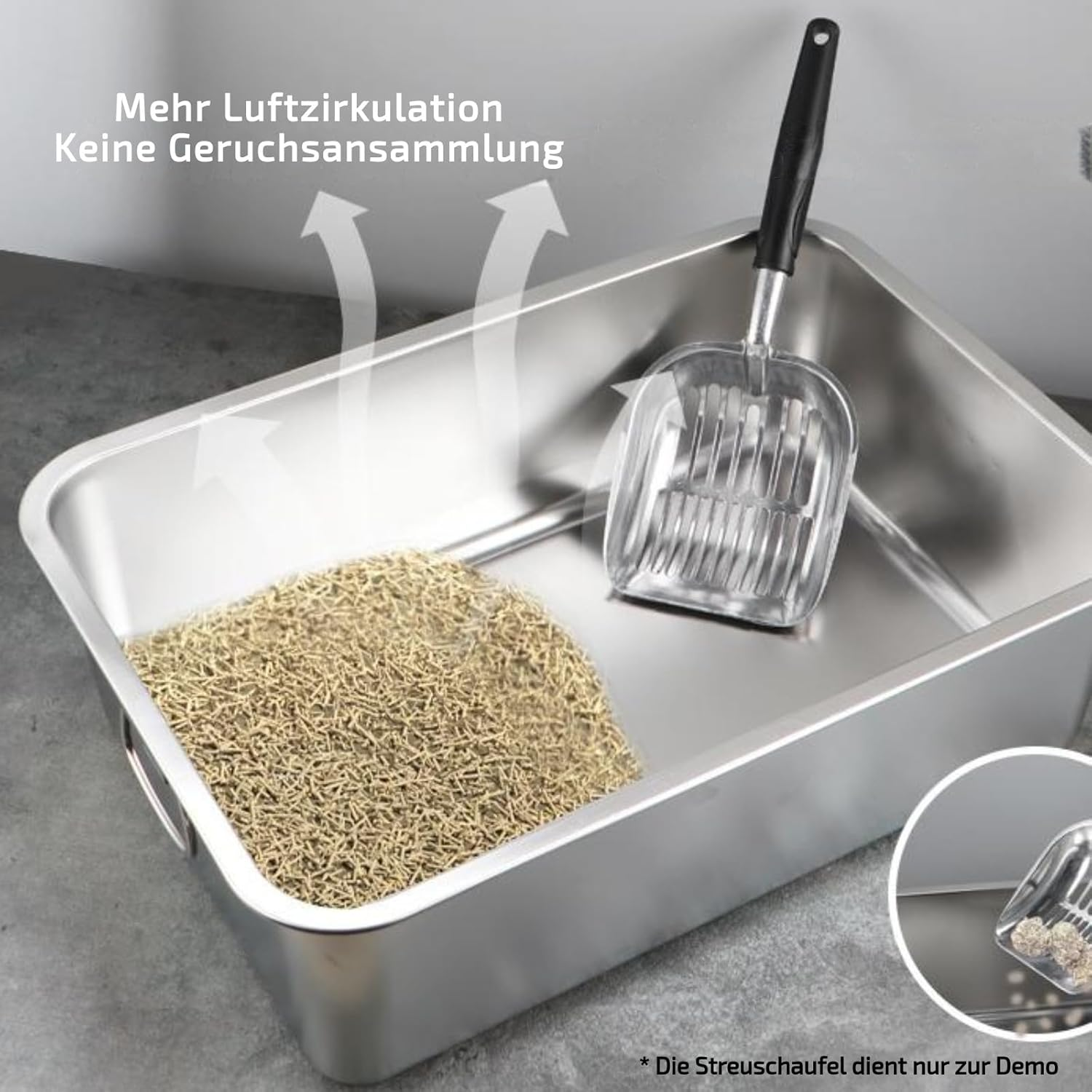 Cat Metal Kitten Litter Pan Kitten Potty Pan Rustproof Smooth Surface Top Open High Sides, 45X35X10Cm image number 1