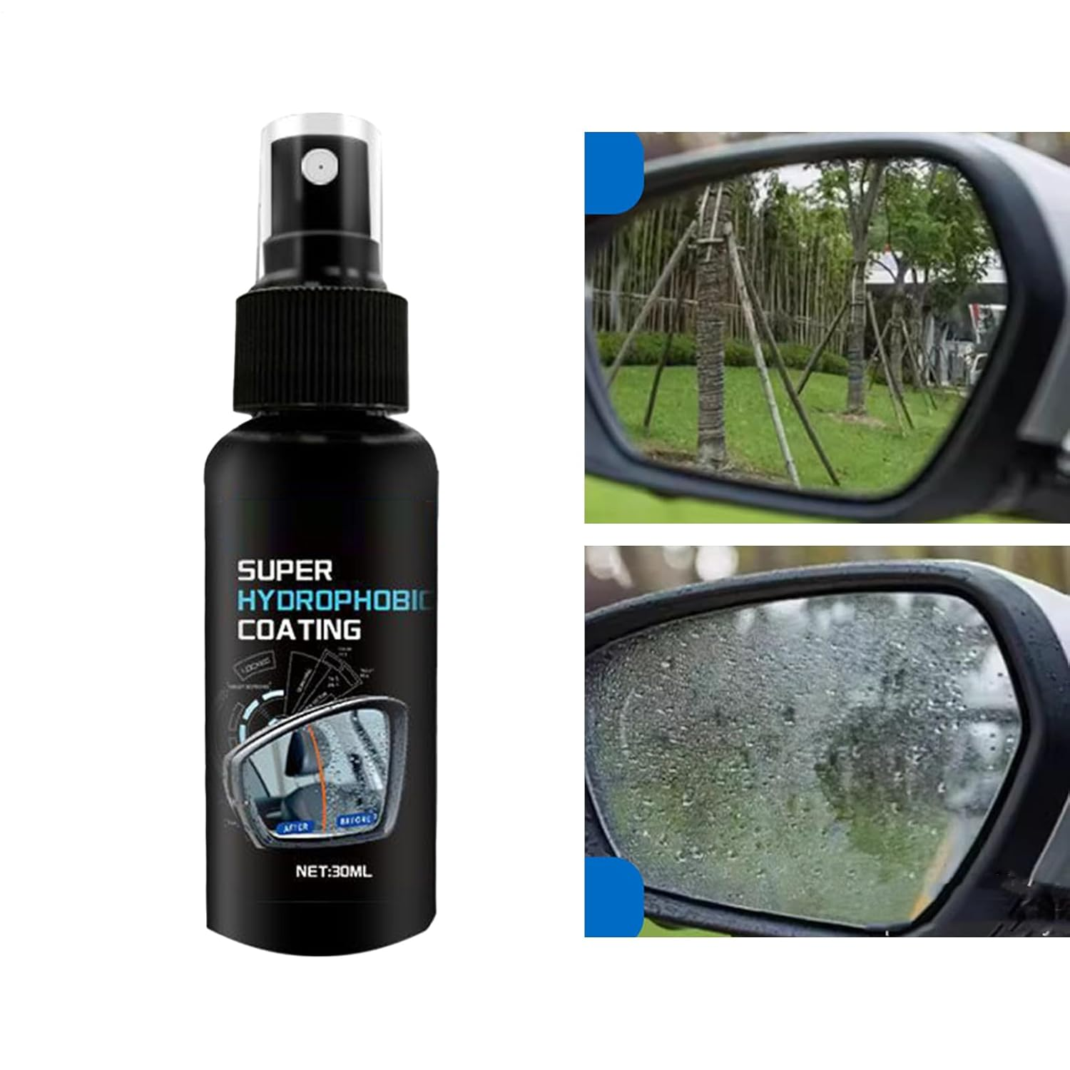 Humkopnl Windshield Ceramic Coating | 30Ml Automotive Glass Rainproof Coating Agent,Anti-Fog Auto Window Restorer for Safe Driving Vehicle Maintenance Exterior Daily Care Rear View Mirror image number 3