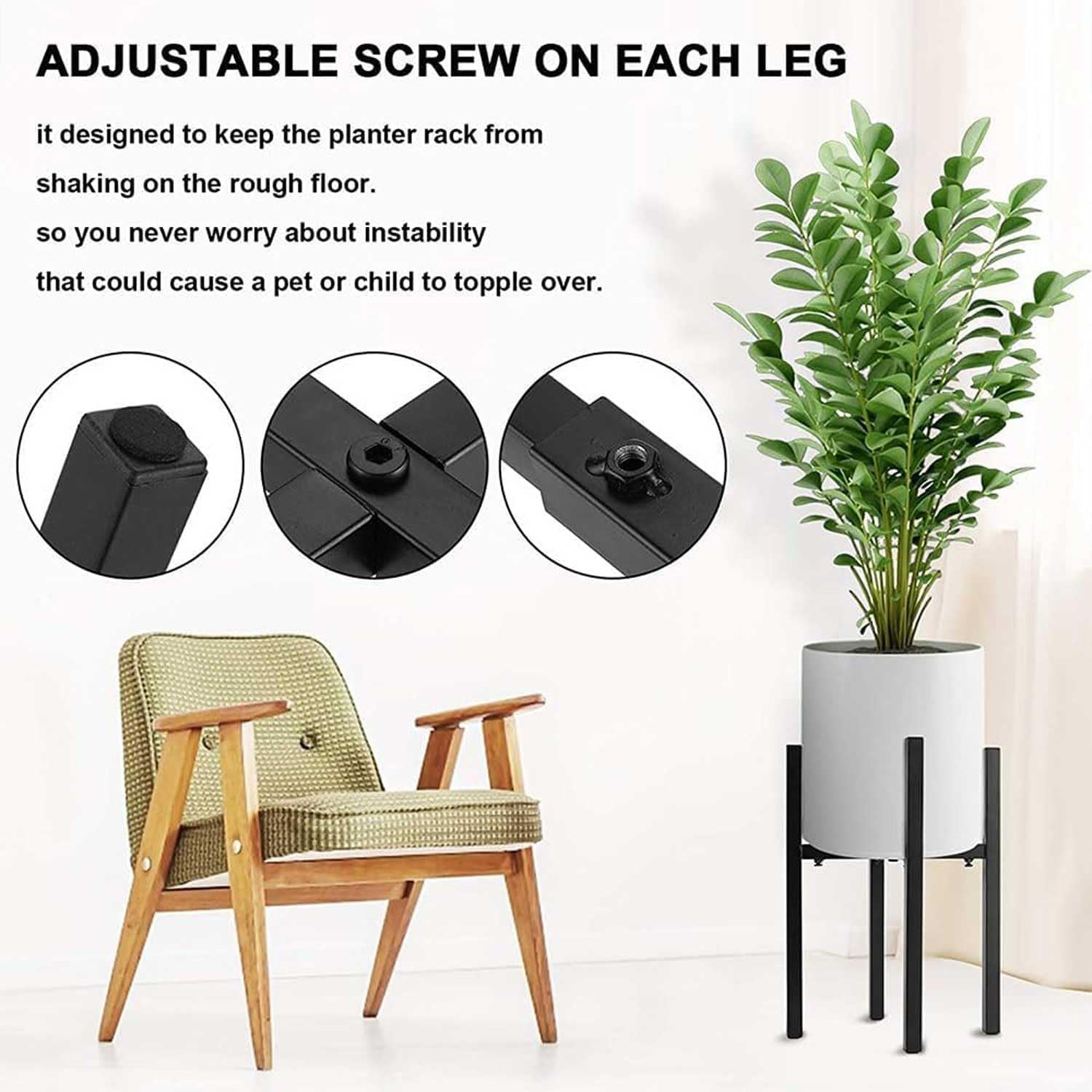 Detachable Flower Pot Stand - Metal Plant Stands for Indoor Outdoor Stretchable Plant Riser Stand for Living Room Courtyard Garden Pot Holder for Garden Enthusiasts Gift image number 3