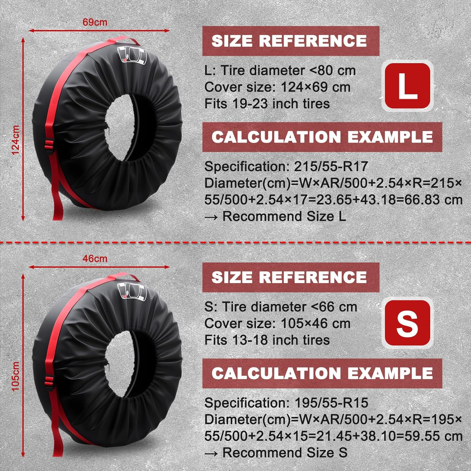 Avutrel Tyre Bags, Set of 4, 19-23 Inch Universal Wheel Cover, Rim Protection, Waterproof, Dustproof, Tyre Storage, Motorhome, for Cars Such as Large Suvs image number 1