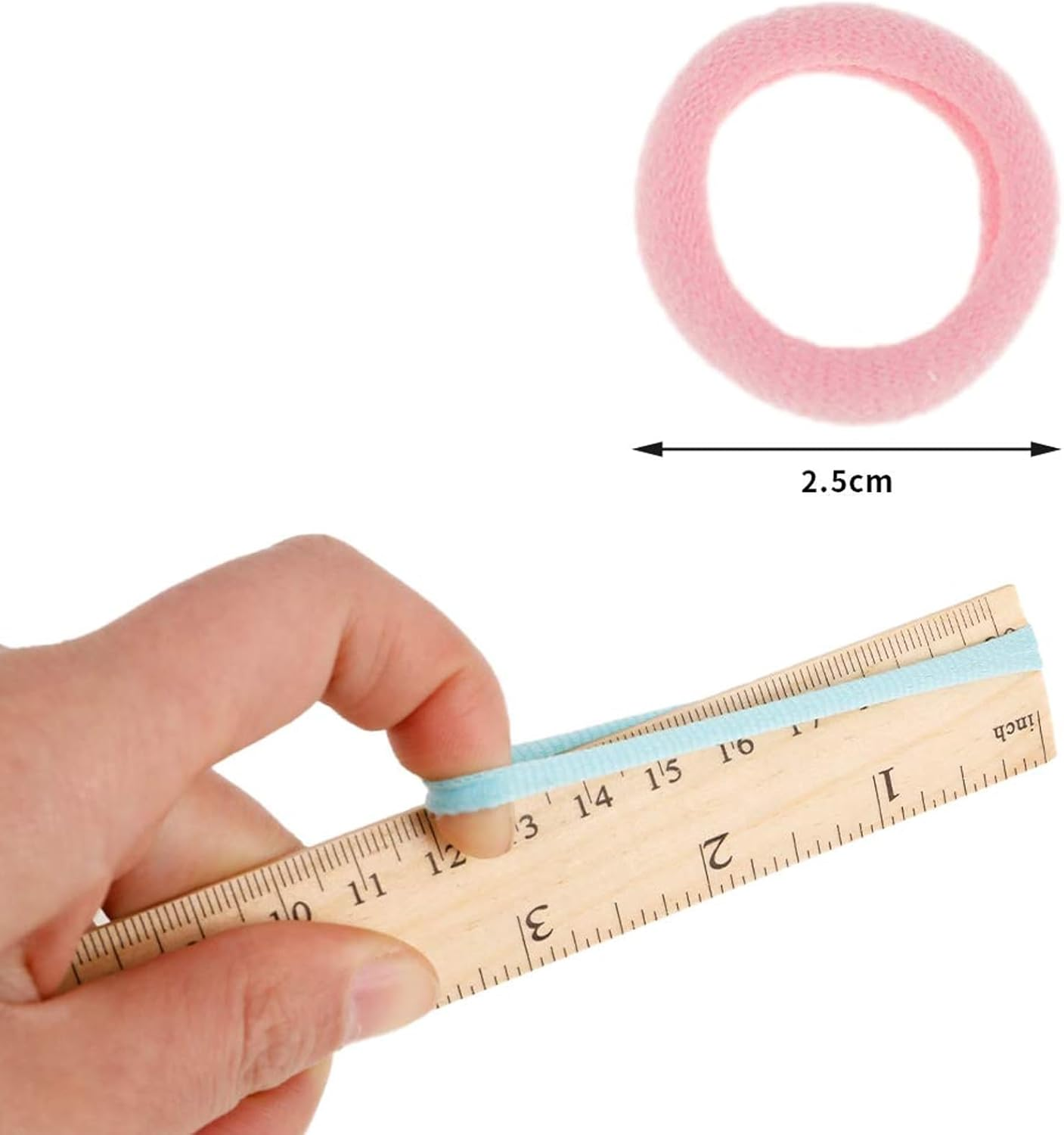 Small Hair Scrunchie, Elastic Hair Band, Various Colours, Small Hair Ties, Mini Seamless Hair Bands, Mini Hair Band, Multicoloured Soft (Pack of 200) image number 3