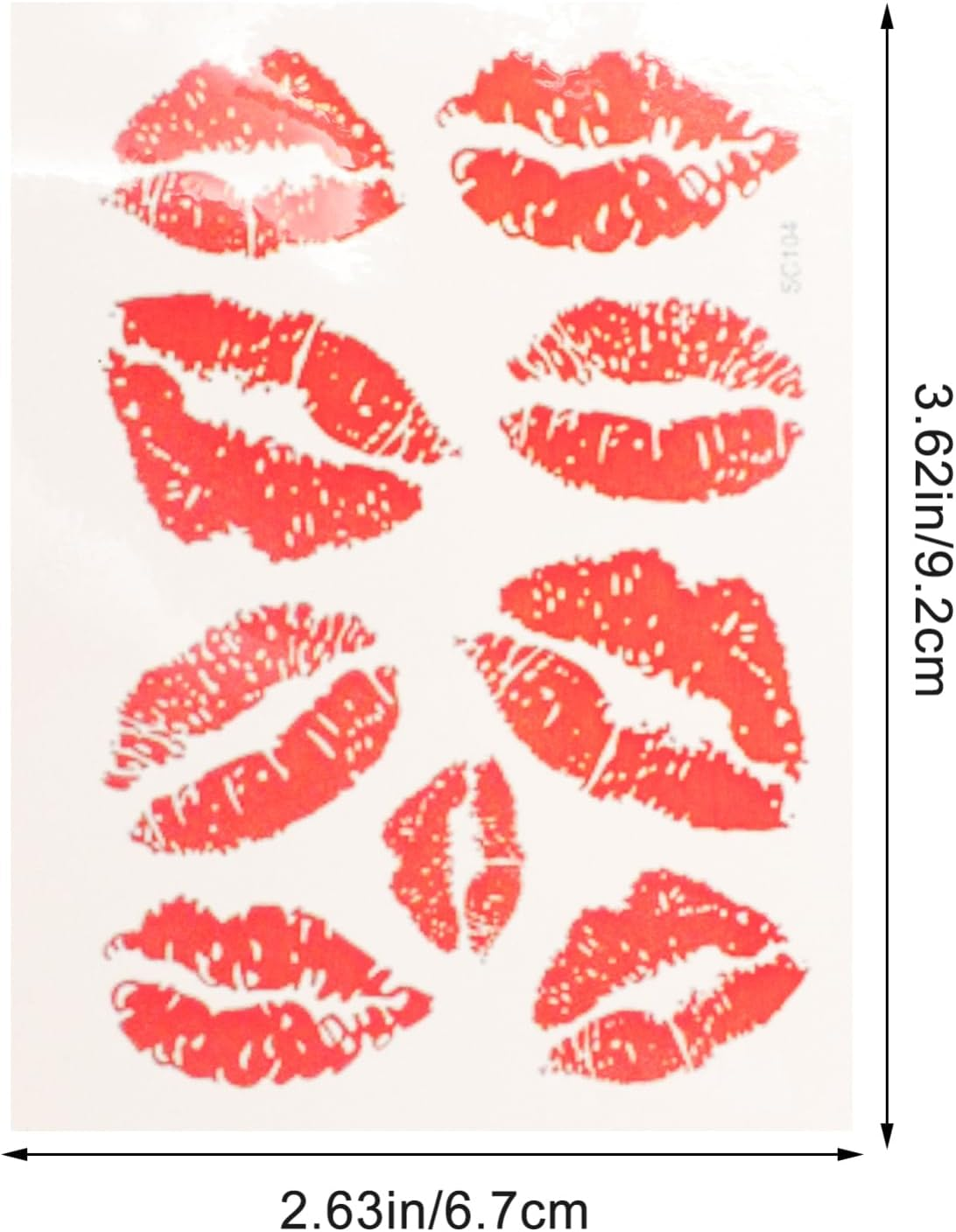 Outanaya 6Pcs Temporary Stickers Face Stickers Valentines Temporary Body Sticker Tattoo Waterproof Lip Self Adhesive Sticker Make Up image number 5