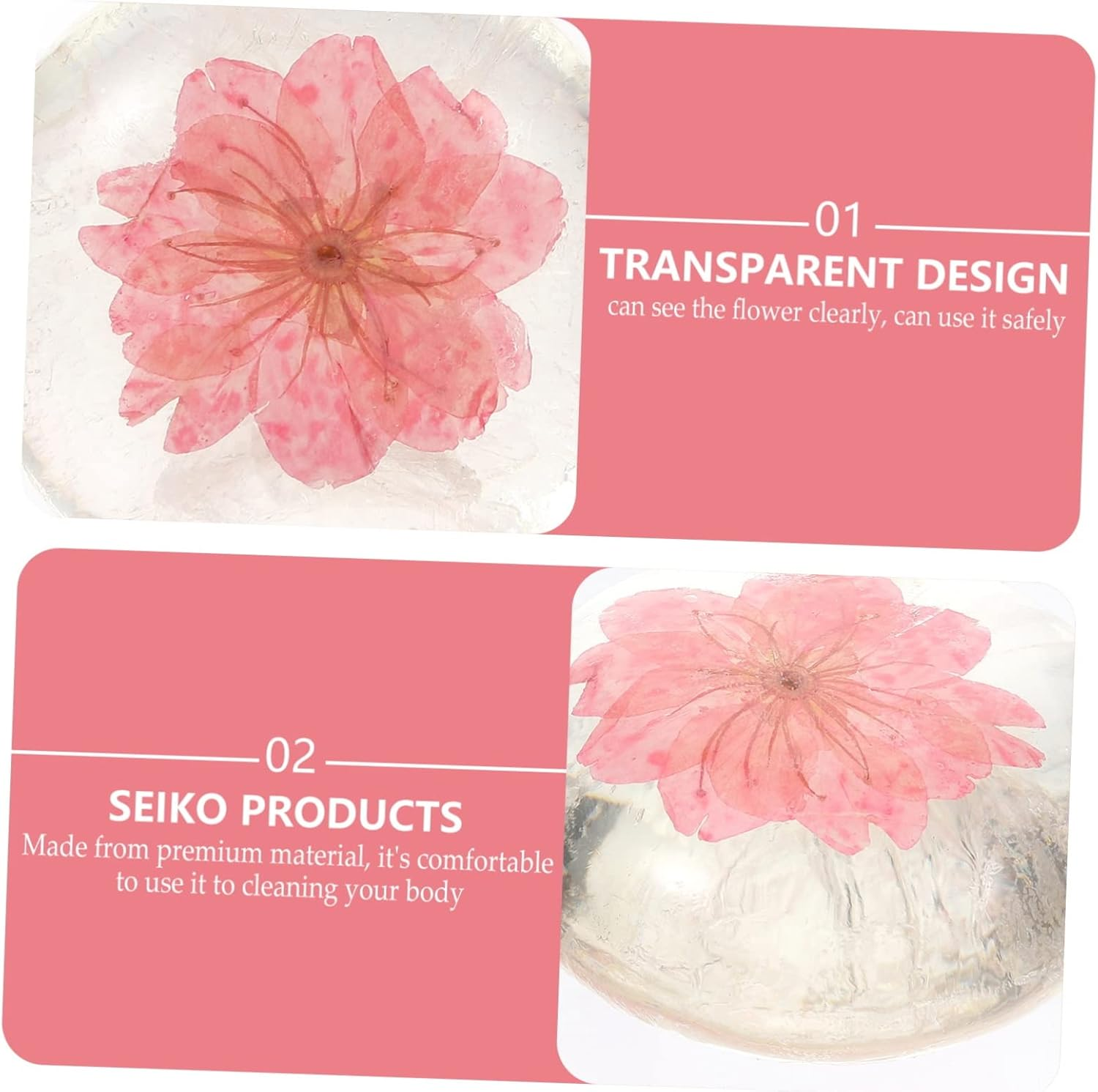 Healvian Flower Design Body Cleaning Care Soap Natural Soap Korean Cleanser Moisture Exfoliate - Pink image number 6