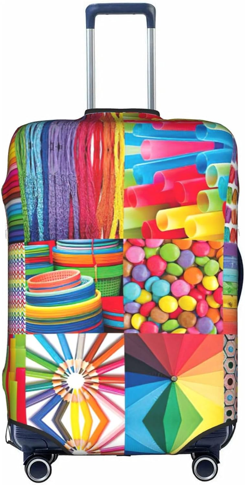 Odddot Colorful Collage Print Travel Luggage Cover,Suitcase Protector Cover, Washable Baggage Covers,For 18-32 Inch Luggage, Colorful Collage, Medium image number 6