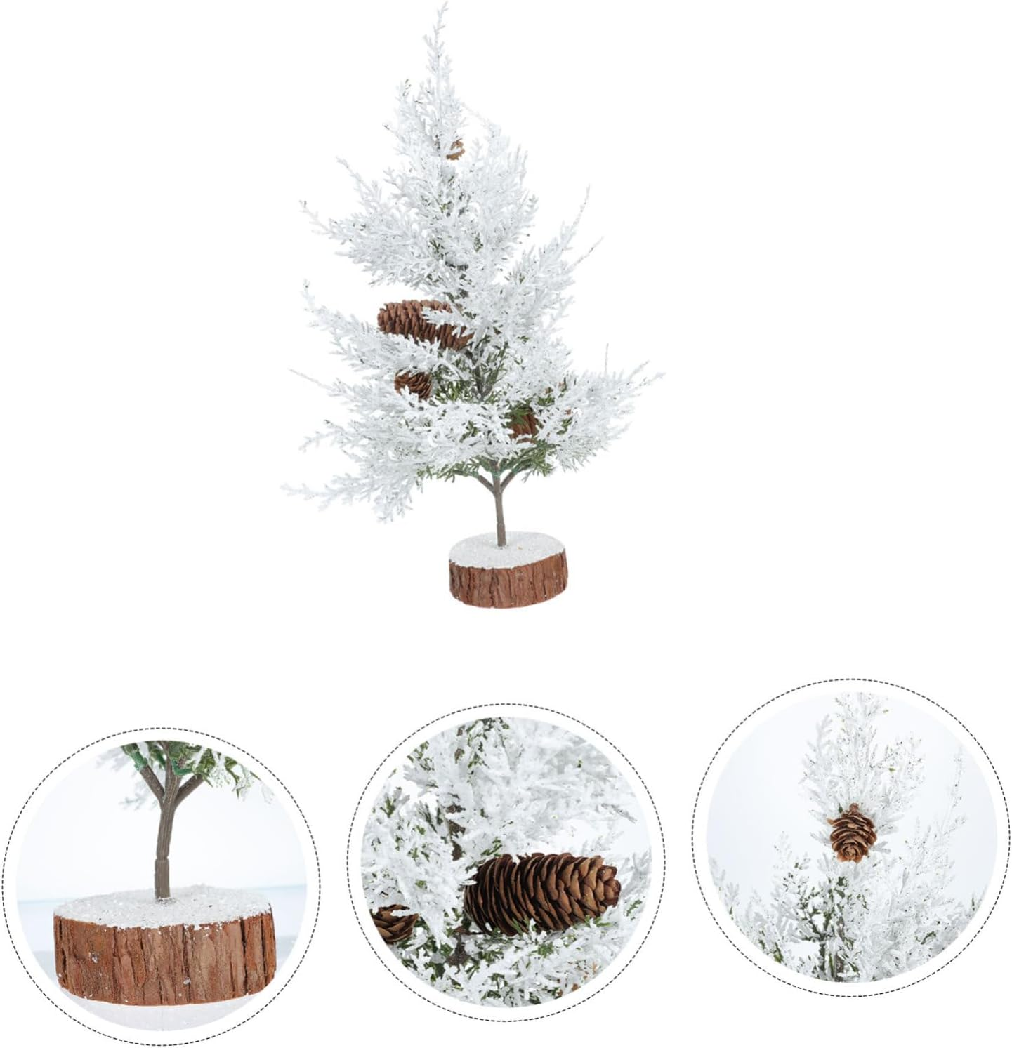 SHOWERORO Miniature Pine Trees 1Pc Christmas Tree Ornaments Vivid Desktop Ornaments for Christmas Decor image number 3