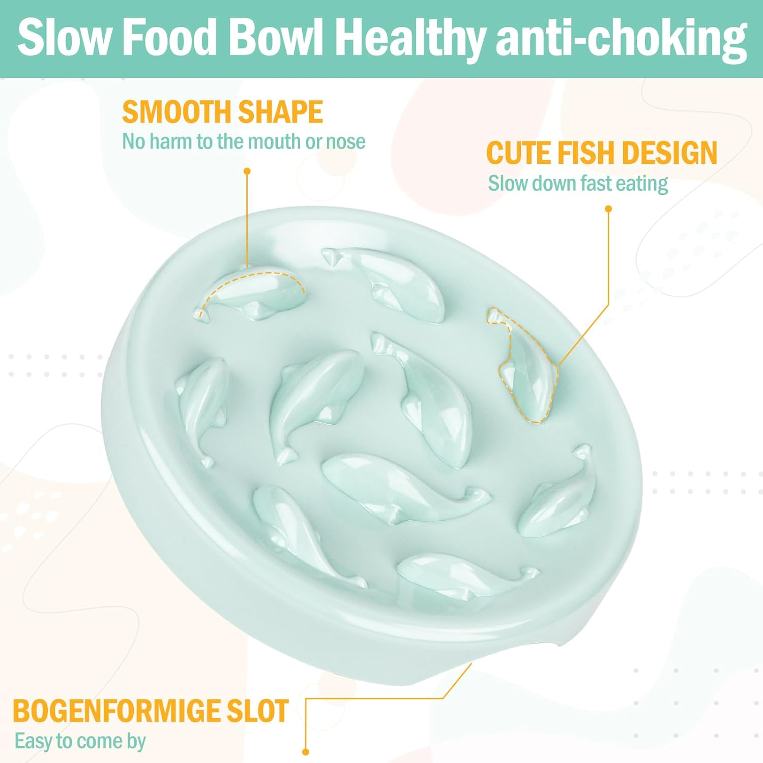 Anti-Sling Bowl, Cats, Anti-Slinging Bowl, Dogs, Anti-Slinging Bowl, Cat Bowl, Non-Slip, Cat Bowl with Labyrinth Design for Extended Feeding Time image number 6