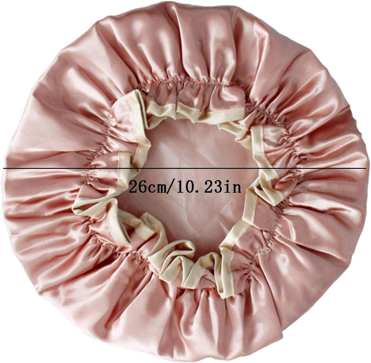 Useful Shower Cap Monochrome Double Layer Thick Waterproof Shower Hair Hat Rain Cover Suitable for Adults and Children Suitable for Ladies, Children and Girls, Travel Sp (Color : Champagne) image number 4