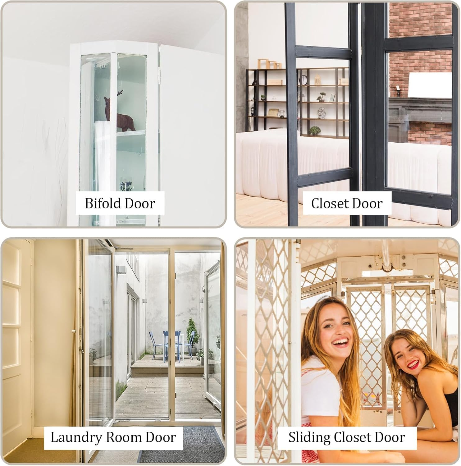 8 Pcs Bi-Fold Door Hardware Kit, Spring Loaded Top Roller Guide Wheel & Pivot, Bifold Closet Door Repair Kit for Folding Pocket Accordion Barn Doors image number 5