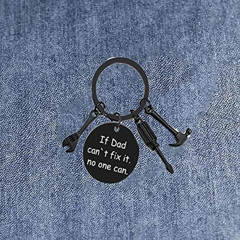 Dad Gifts from Daughter Son Father Day Gifts Dad Christmas Birthday Gifts from Daughter Son If Dad Cant Fix It No One Can Keychain image number 3