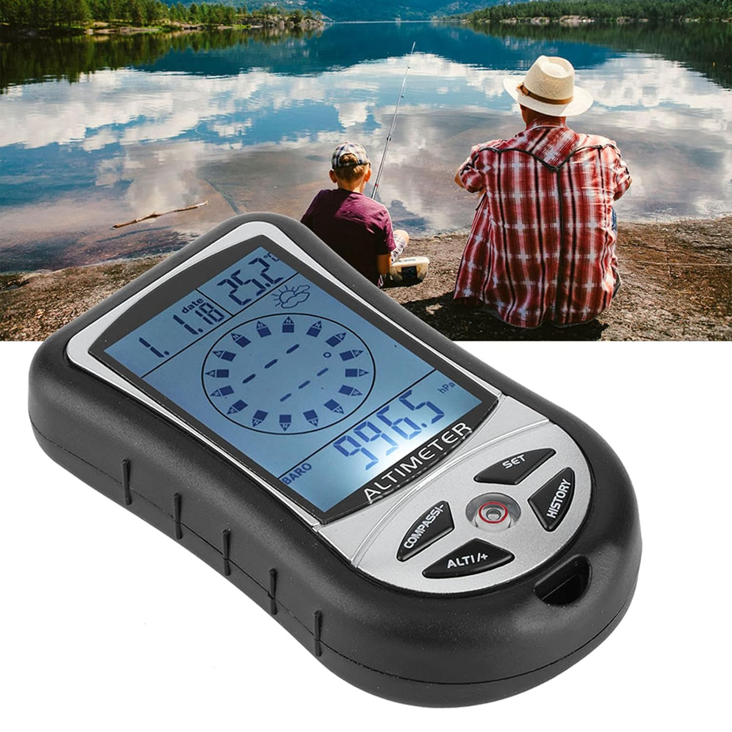 Durable Electronic Weather Altimeter Altitude Compass for Outdoor Enthusiasts in Black ABS Material image number 6