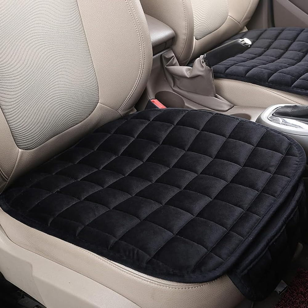 TOMVAES Warm Car Seat Cover Velvet Car Seat Cushion, Breathable Durable Comfortable with Practical Storage Bag Design Suitable for Most Vehicles Front Seats