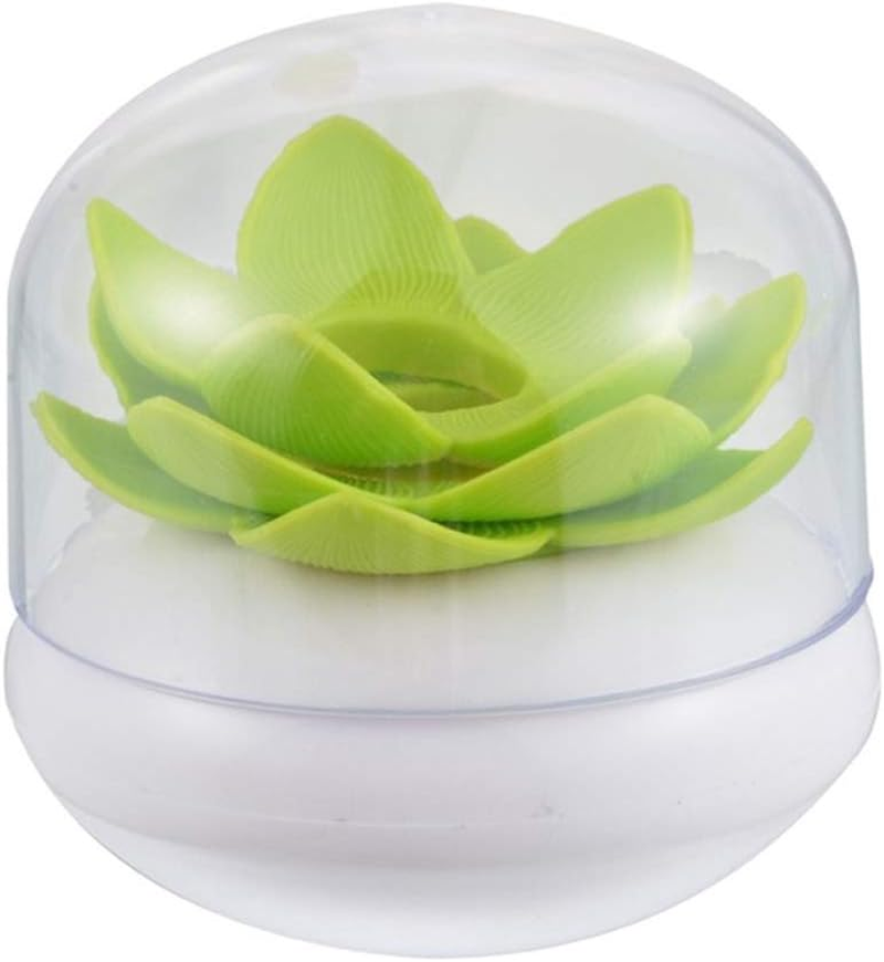 2 Pack Creative Lotus Cotton Swab Holder Q-Tips Toothpicks Holder Table Decorate Cotton Bud Storage Box Organizer - Green+Black image number 2