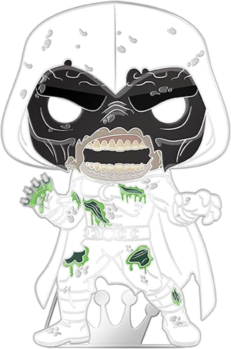 Funko Pop! Marvel: Zombie Moon Knight Glow Enamel Pin, 4-Inch Size image number 2