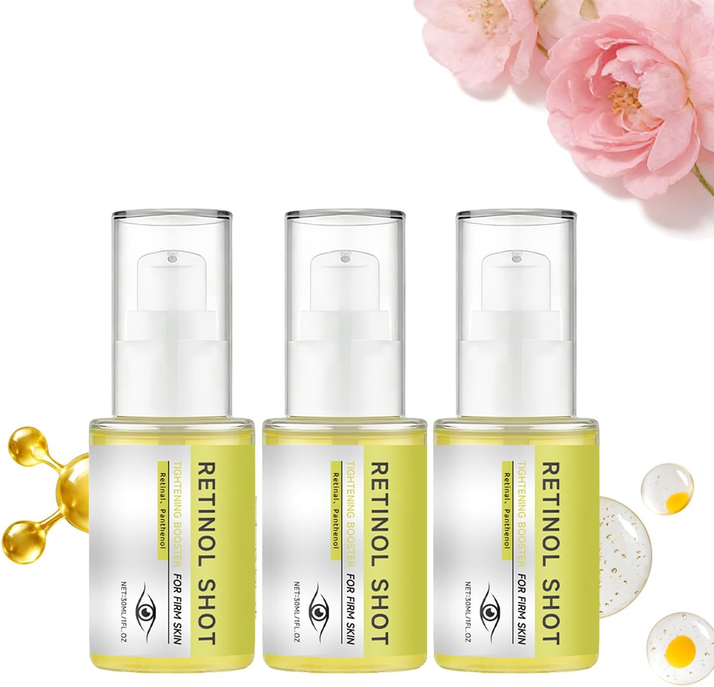 Retinal Shot Tightening Booster,Retinol Skin Booster Serum,Pore Minimizer,Instant Eye Tightener for Dark Circles, Sagging Skin, Anti-Wrinkle Face Cream (1PCS)