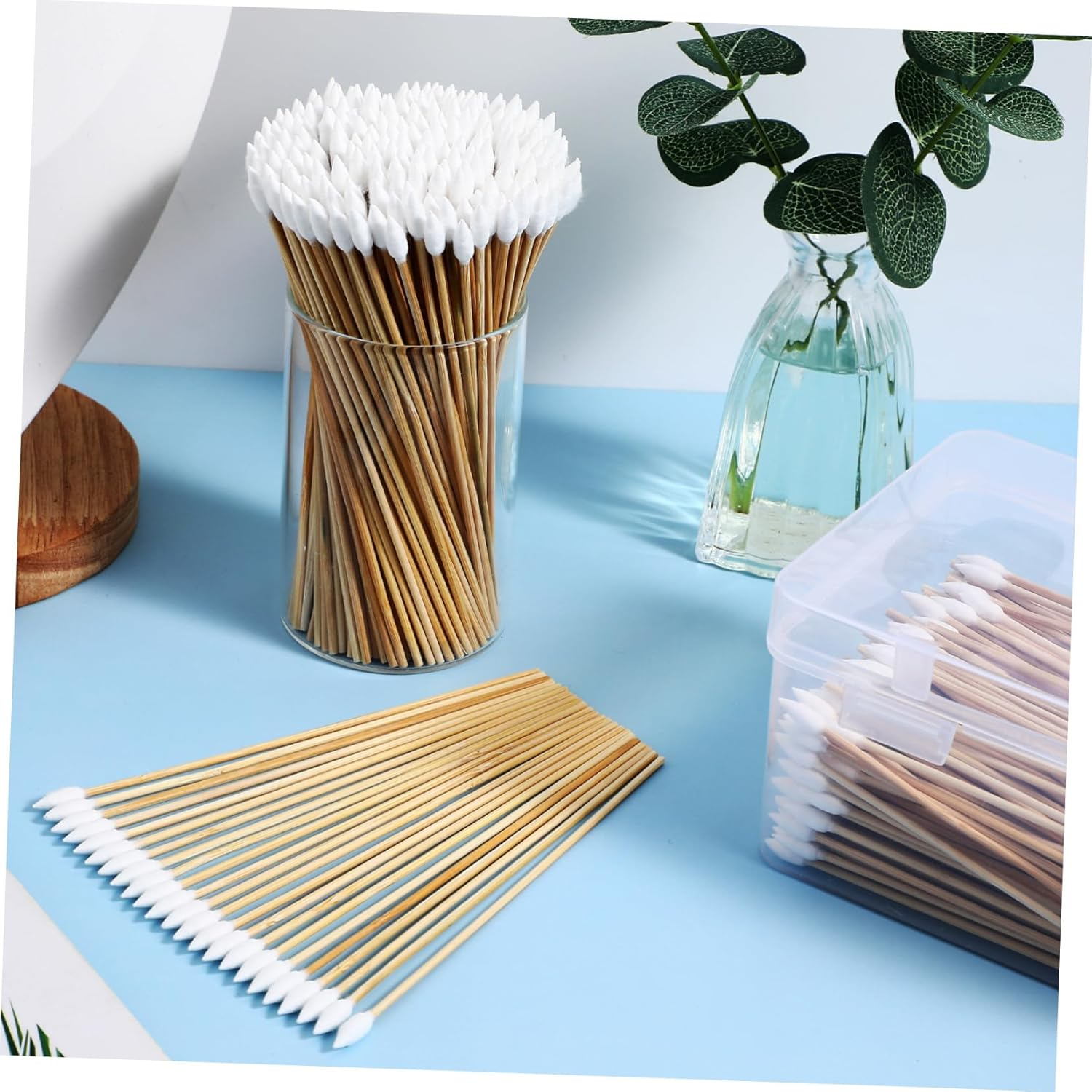 Baluue 1500Pcs Long Cotton Swabs Pointed Tips Makeup Applicator Sticks for Makeup Correction Earphone Cleaning and Keyboard Cleaning image number 4